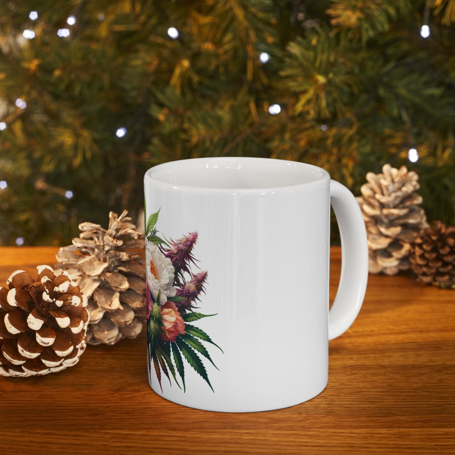 PEONY WEED FLOWER - Weed Coffee Mugs (11oz) Perfect Gift for Smokers/ Marijuana Gift; Wake and Bake Mug - Cannabis Cup / Stoner Mug