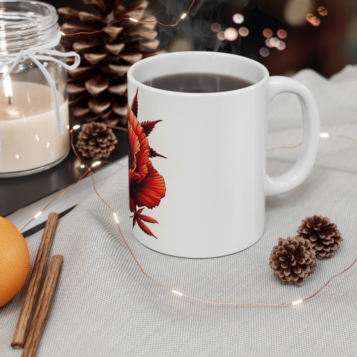 POPPY WEED FLOWER - Weed Coffee Mugs (11oz) Perfect Gift for Smokers/ Marijuana Gift; Wake and Bake Mug - Cannabis Cup / Stoner Mug