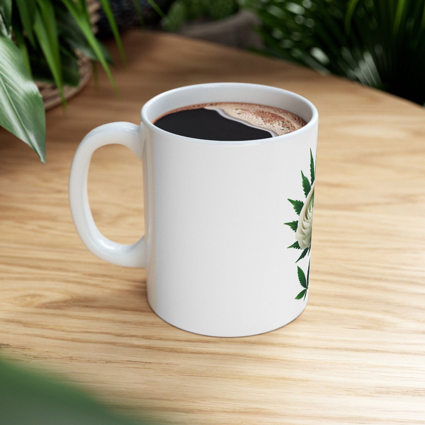 RANUNCULUS WEED FLOWER - Weed Coffee Mugs (11oz) Perfect Gift for Smokers/ Marijuana Gift; Wake and Bake Mug - Cannabis Cup / Stoner Mug