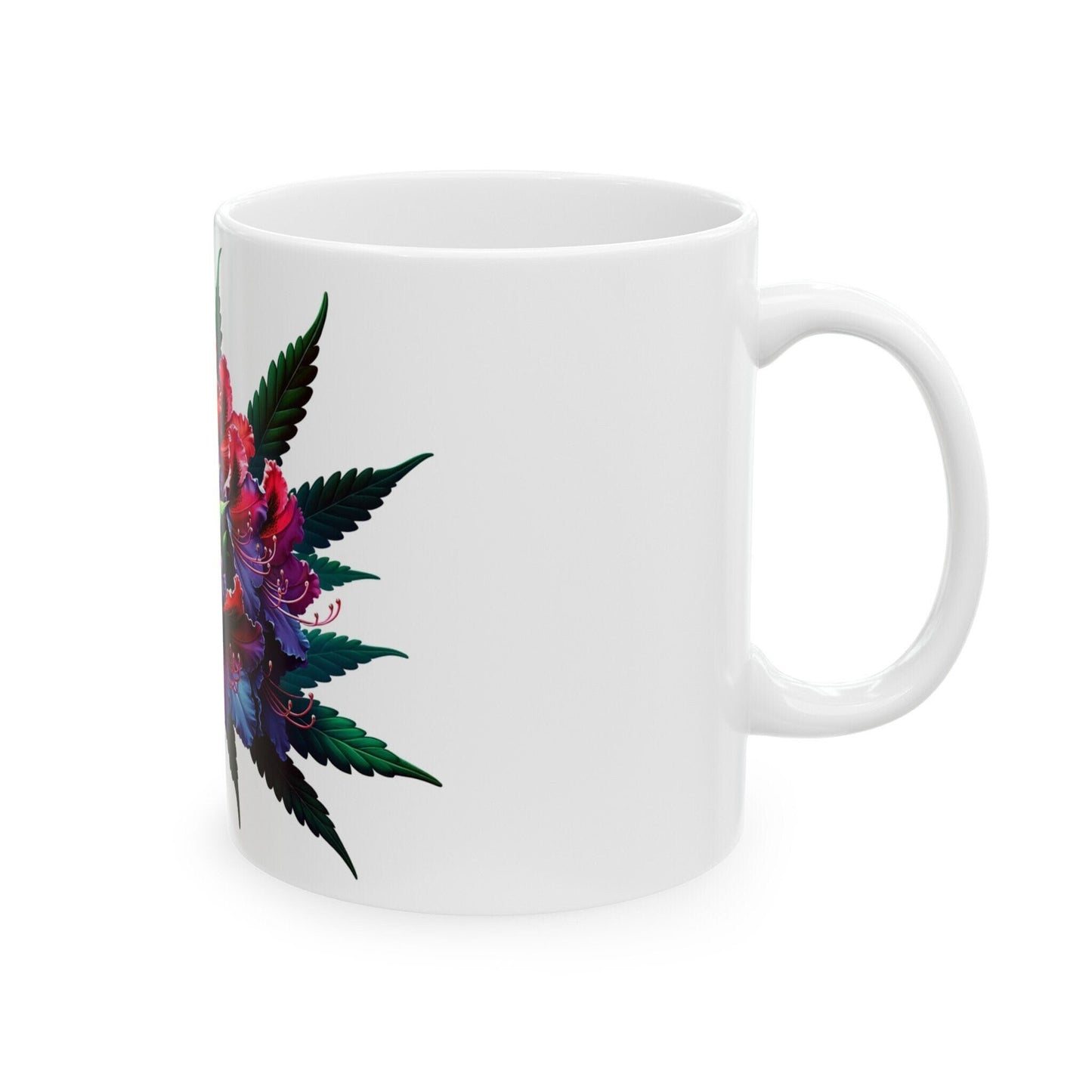 RHODODENDRON WEED FLOWER - Weed Coffee Mugs (11oz) Perfect Gift for Smokers/ Marijuana Gift; Wake and Bake Mug - Cannabis Cup / Stoner Mug