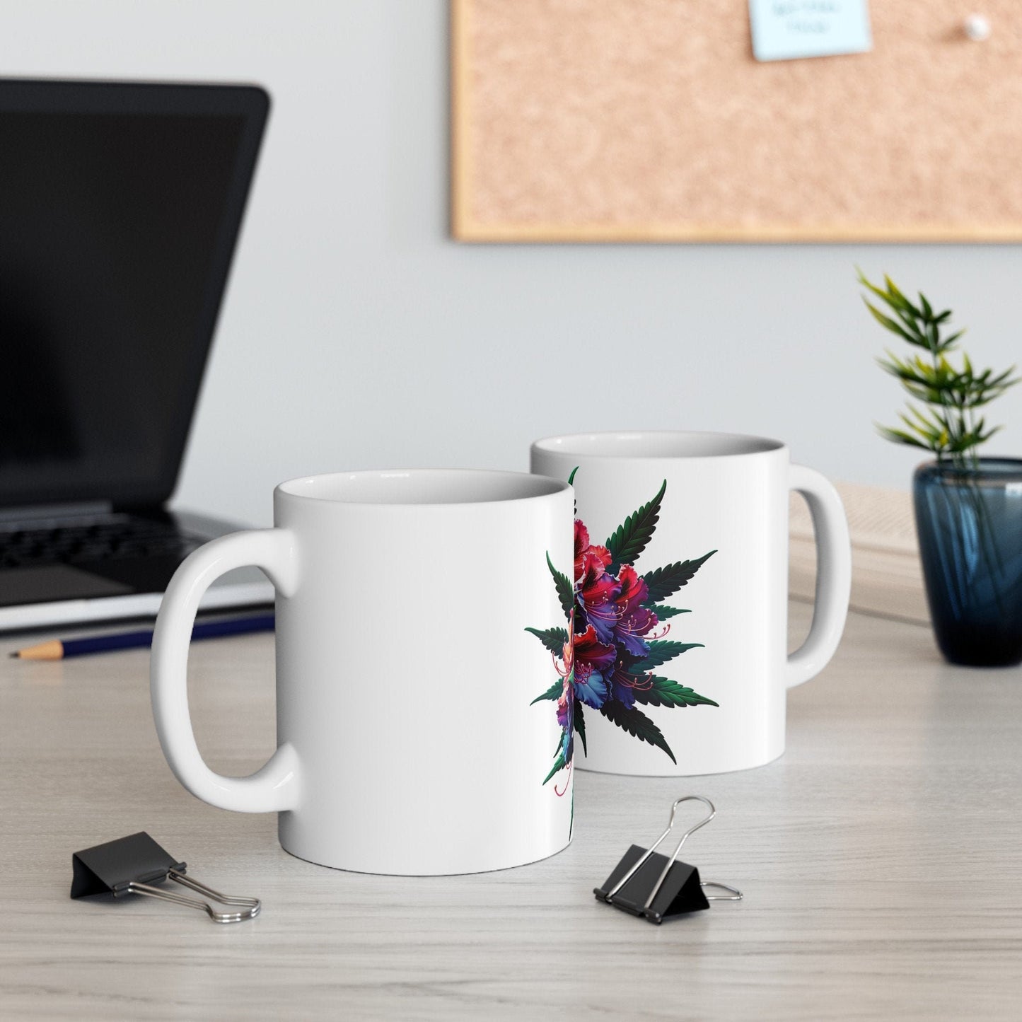 RHODODENDRON WEED FLOWER - Weed Coffee Mugs (11oz) Perfect Gift for Smokers/ Marijuana Gift; Wake and Bake Mug - Cannabis Cup / Stoner Mug