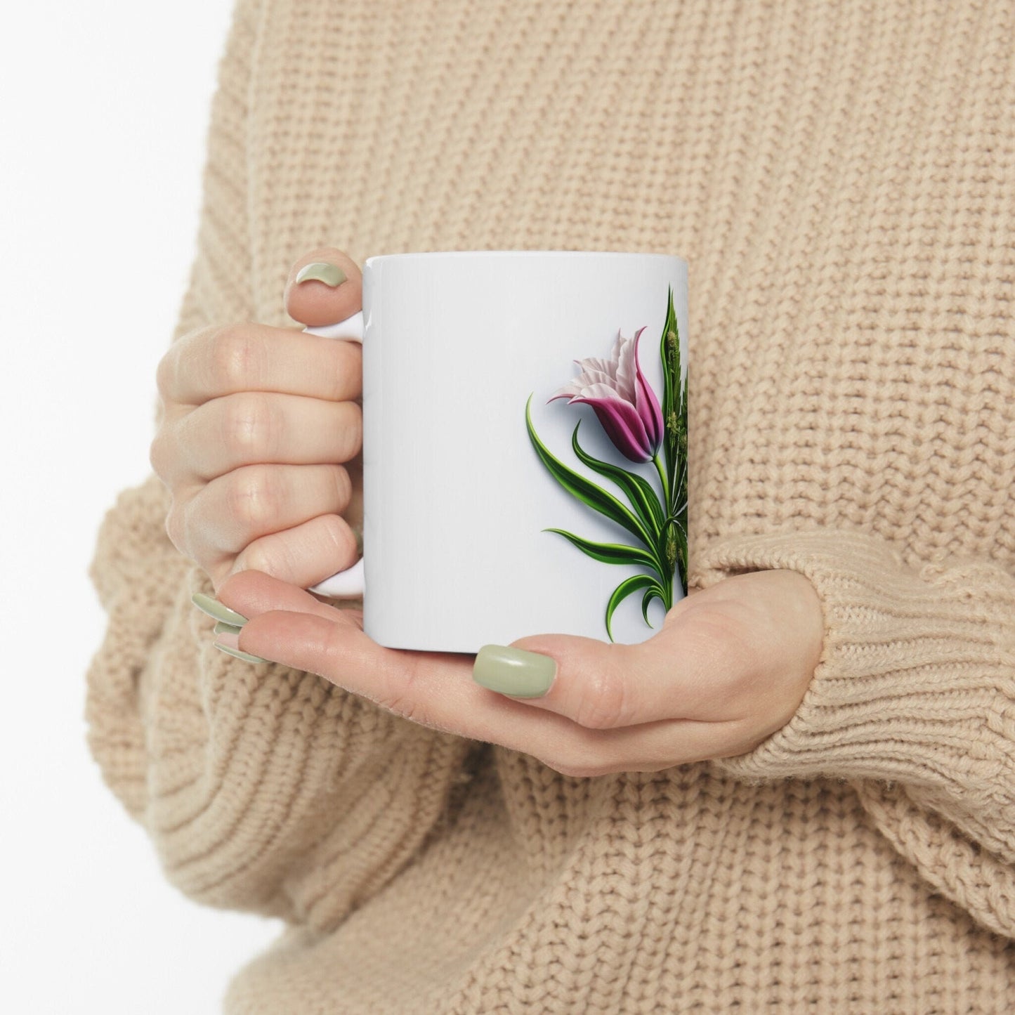 TULIP WEED FLOWER - Weed Coffee Mugs (11oz) Perfect Gift for Smokers/ Marijuana Gift; Wake and Bake Mug - Cannabis Cup / Stoner Mug