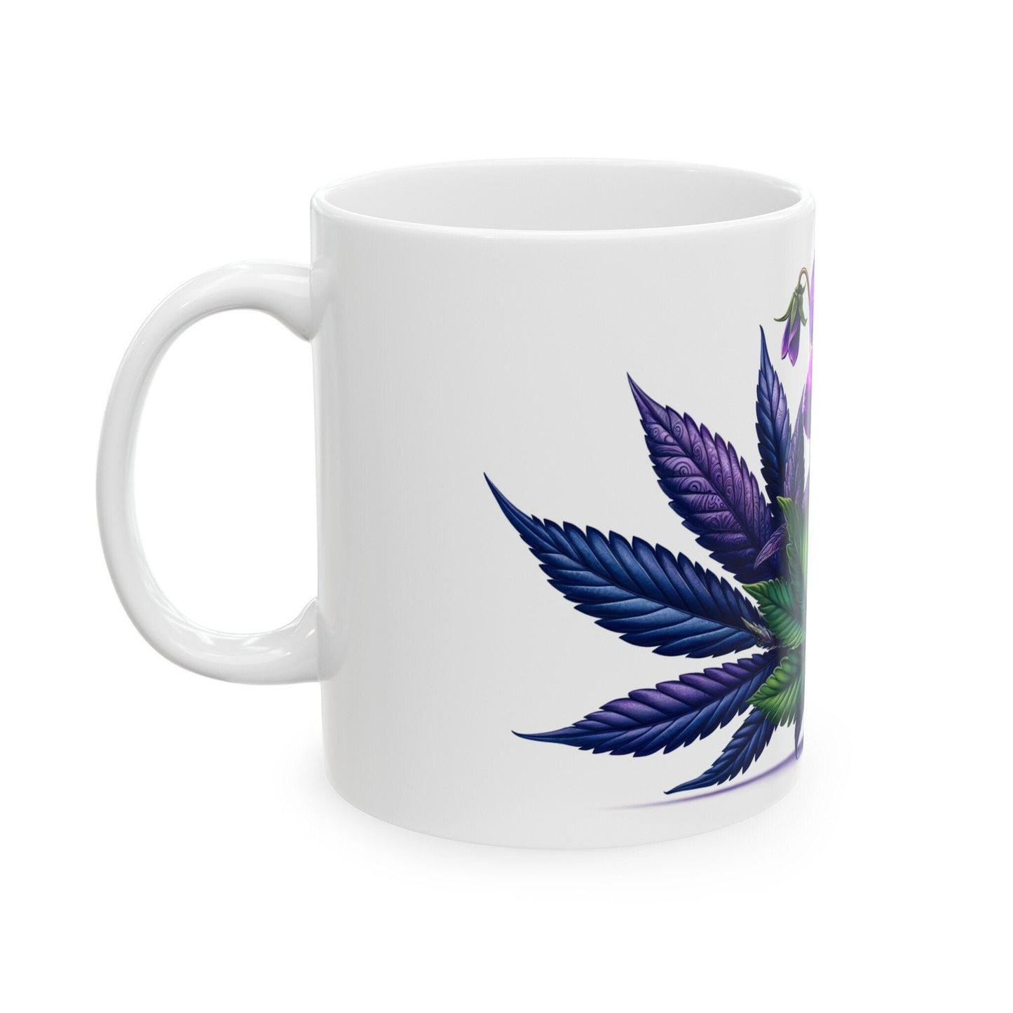 VIOLET WEED FLOWER - Weed Coffee Mugs (11oz) Perfect Gift for Smokers/ Marijuana Gift; Wake and Bake Mug - Cannabis Cup / Stoner Mug