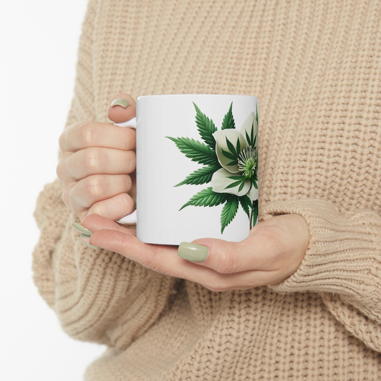 WEED THEMED FLOWER - Weed Coffee Mugs (11oz) Perfect Gift for Smokers/ Marijuana Gift; Wake and Bake Mug - Cannabis Cup / Stoner Mug