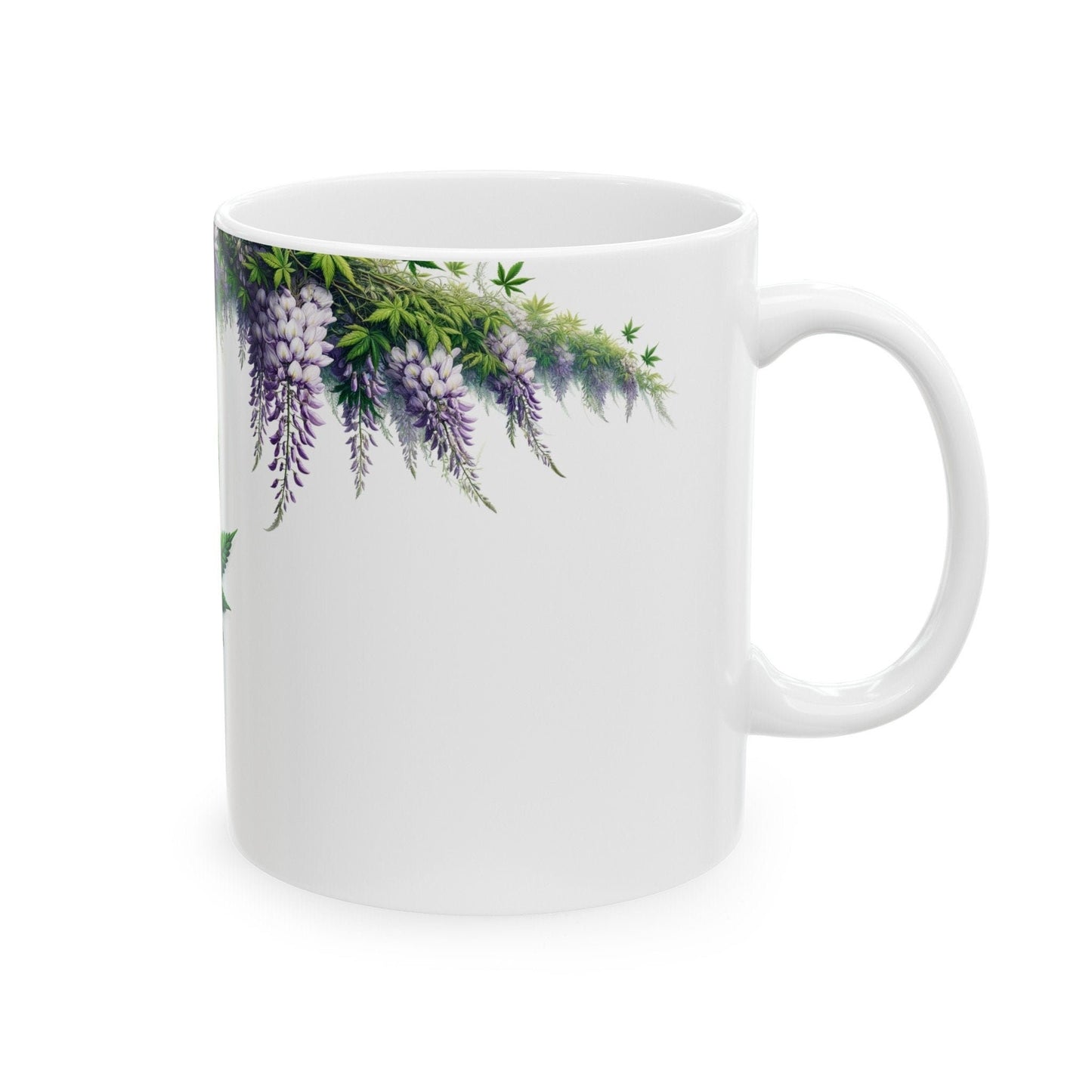 WISTERIA WEED FLOWER - Weed Coffee Mugs (11oz) Perfect Gift for Smokers/ Marijuana Gift; Wake and Bake Mug - Cannabis Cup / Stoner Mug