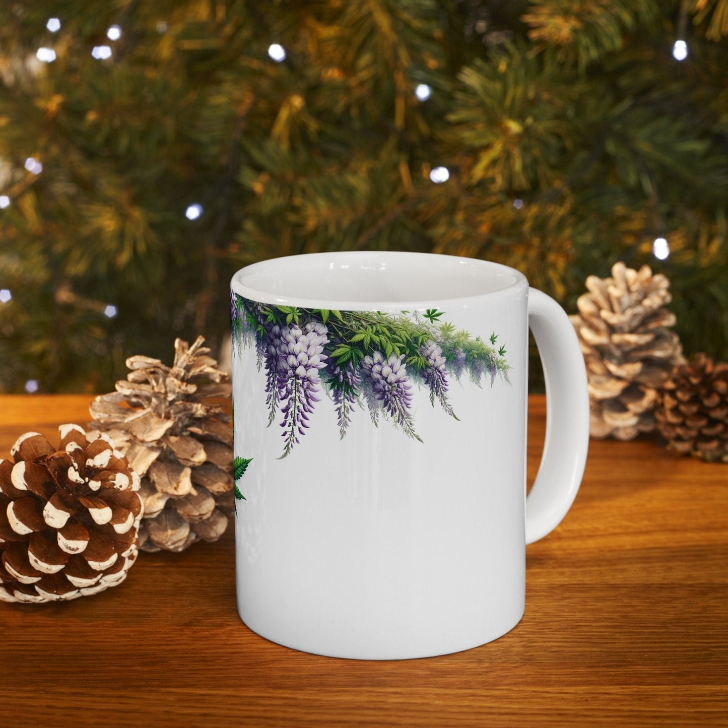 WISTERIA WEED FLOWER - Weed Coffee Mugs (11oz) Perfect Gift for Smokers/ Marijuana Gift; Wake and Bake Mug - Cannabis Cup / Stoner Mug