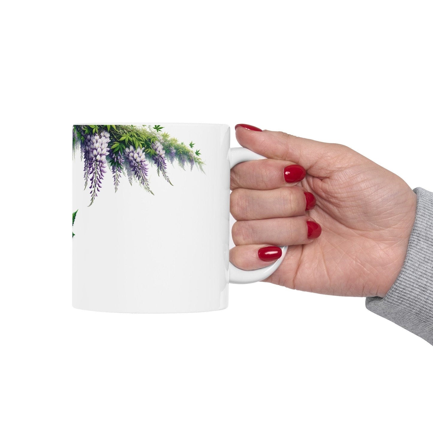 WISTERIA WEED FLOWER - Weed Coffee Mugs (11oz) Perfect Gift for Smokers/ Marijuana Gift; Wake and Bake Mug - Cannabis Cup / Stoner Mug