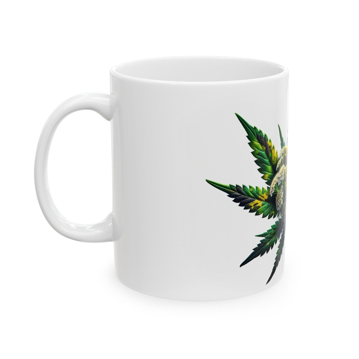 YARROW WEED FLOWER - Weed Coffee Mugs (11oz) Perfect Gift for Smokers/ Marijuana Gift; Wake and Bake Mug - Cannabis Cup / Stoner Mug