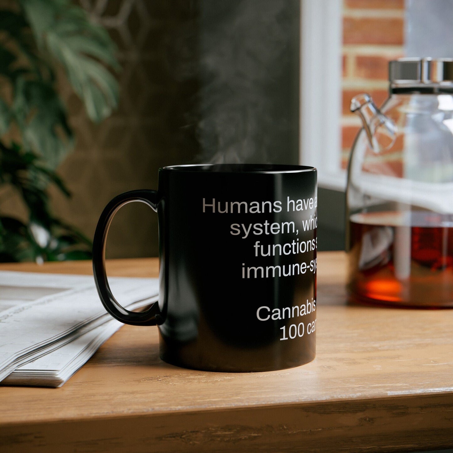 ENDOCANNABINOID Weed Fact - Weed Coffee Mug (11oz) - Perfect Gift for Smokers, Stoners, Growers; Wake and Bake Mug / Weed Mug / BLACK Mug