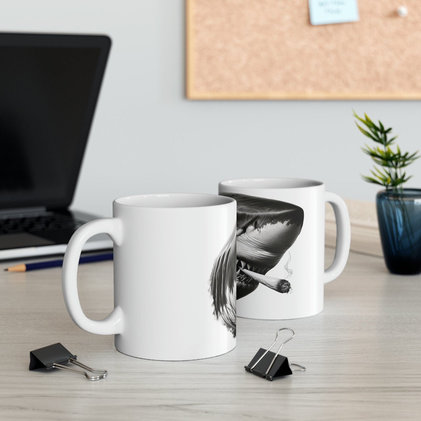 SHARK - WEED Themed Coffee Mugs - Perfect Gift for Smokers, Stoners, Growers; Animal Lovers - Marijuana Mug for Wake and Bake
