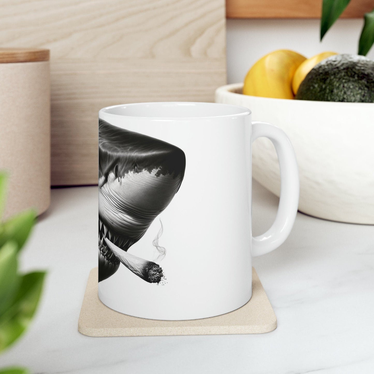 SHARK - WEED Themed Coffee Mugs - Perfect Gift for Smokers, Stoners, Growers; Animal Lovers - Marijuana Mug for Wake and Bake