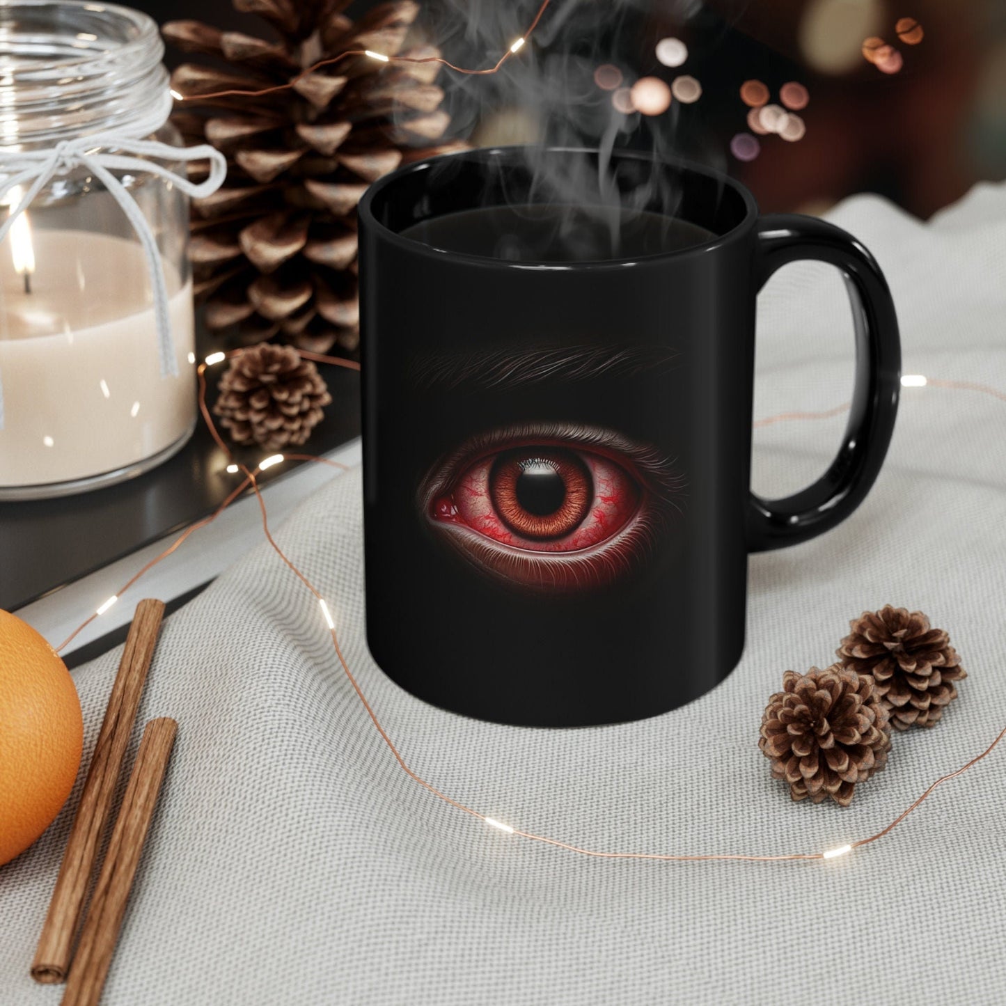 STONER EYES - Black Base Coffee Mugs (11oz) Perfect Gift for Smokers, Stoners, Growers; Wake and Bake Mug / Weed Mug / Stoner Mug