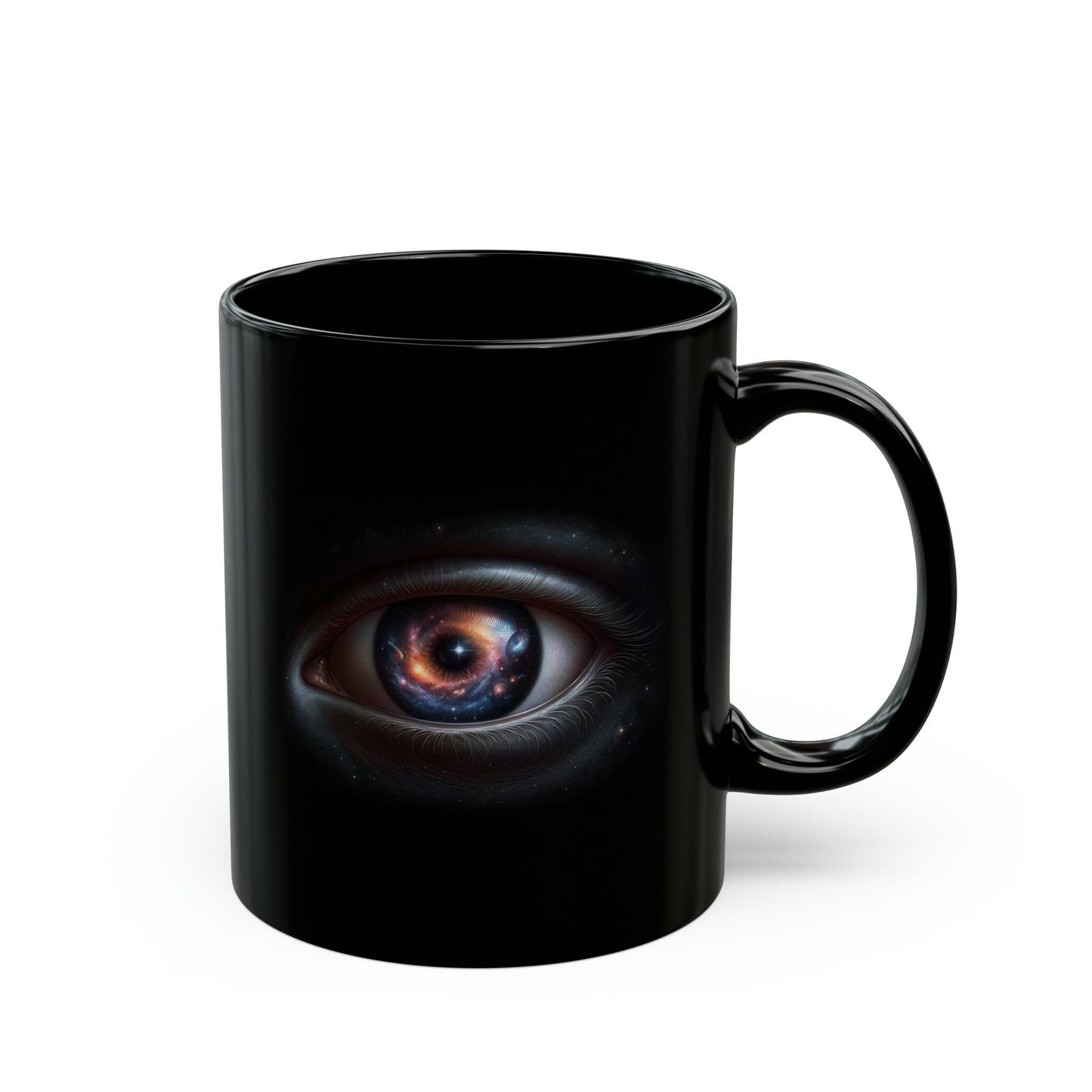 STARRY EYE - Black Base Coffee Mugs (11oz) Perfect Gift for Smokers, Stoners, Space Lovers; Wake and Bake Mug / Space Mug