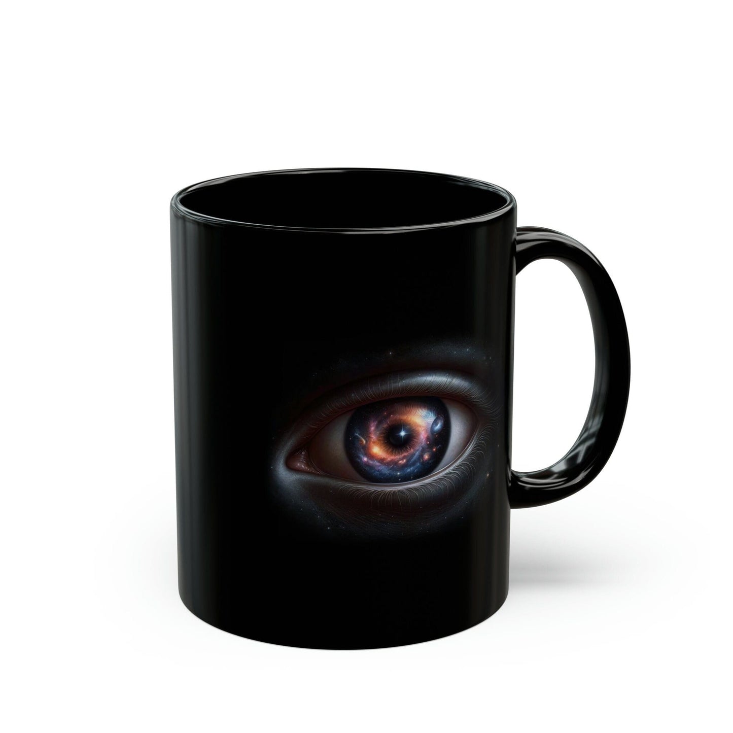 STARRY EYE - Black Base Coffee Mugs (11oz) Perfect Gift for Smokers, Stoners, Space Lovers; Wake and Bake Mug / Space Mug