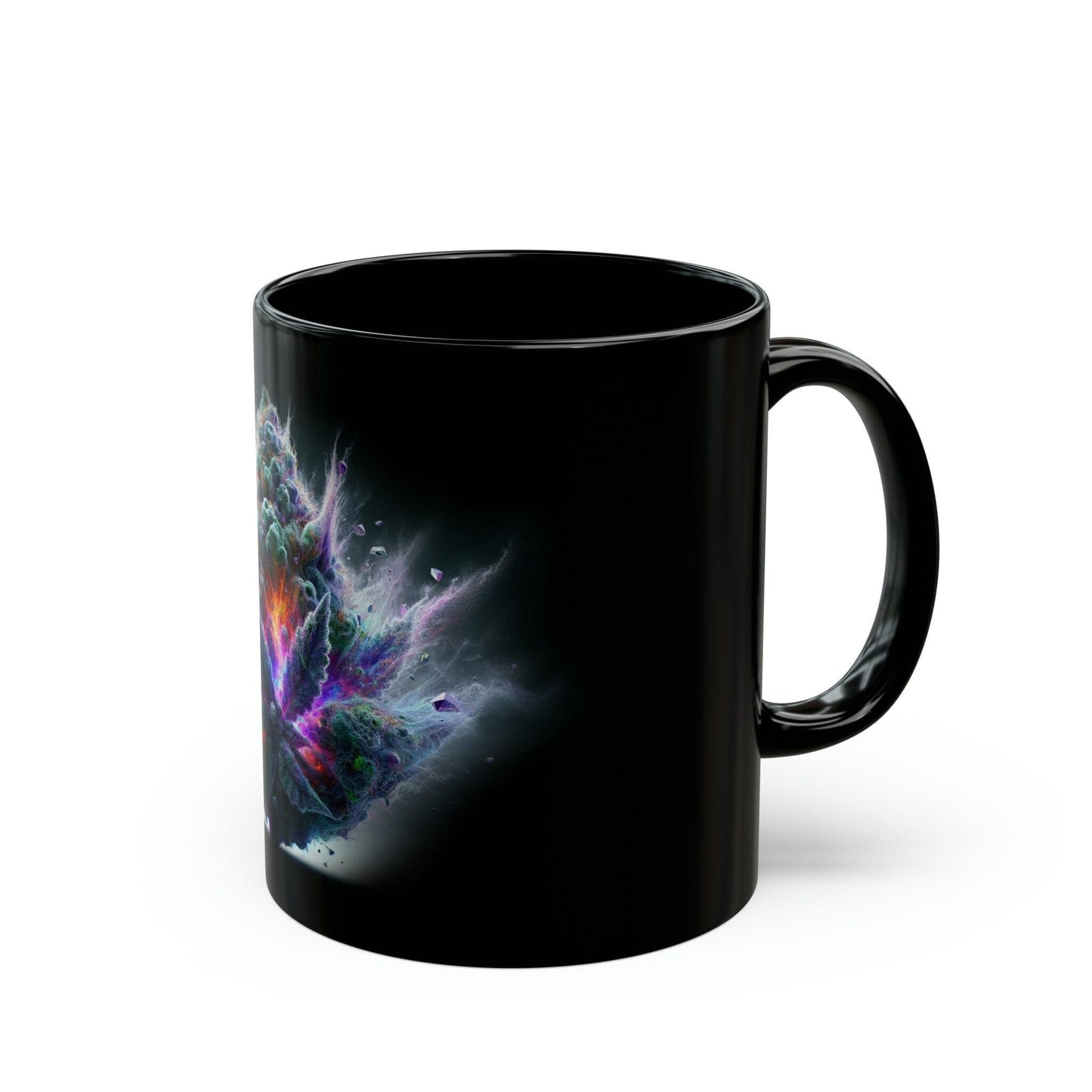 PURPLE WEED PLOSION - Black Base Coffee Mugs - Perfect Gift for Smokers, Stoners, Marijuana Lovers, Growers; Weed Mug / Stoner Mug