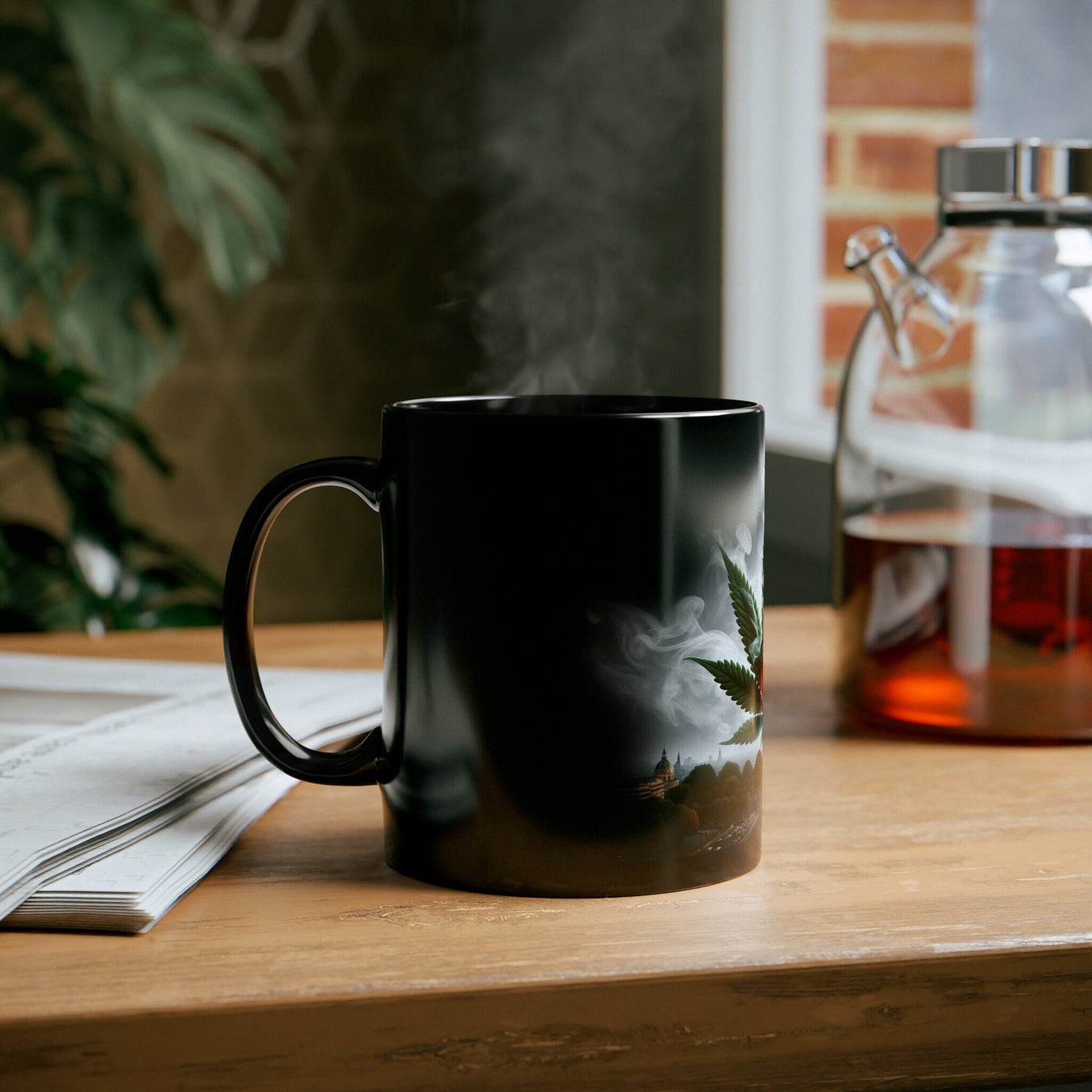 WEED PARIS - Black Base Coffee Mugs - Perfect Gift for Smokers, Stoners, Marijuana Lovers, Growers; WEED Mug / Stoner Mug