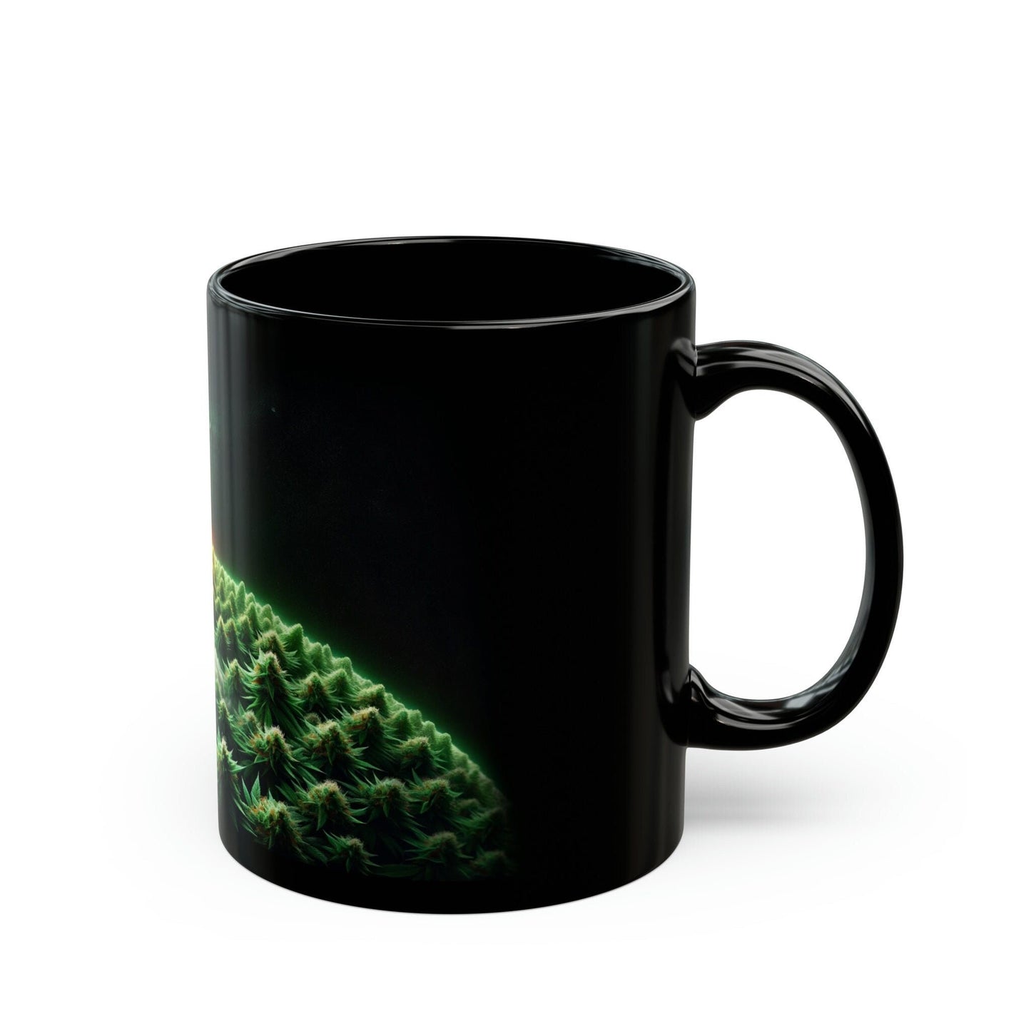 WEED PLANET - Black Base Coffee Mugs - Perfect Gift for Smokers, Stoners, Marijuana Lovers, Growers; Weed Mug / Space Mug