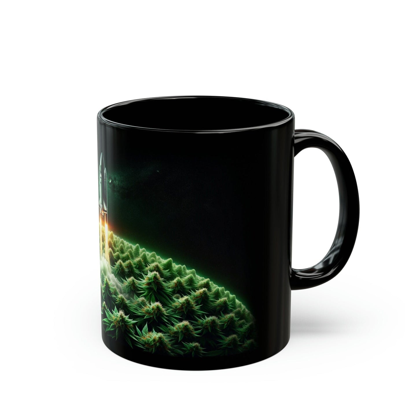 WEED PLANET - Black Base Coffee Mugs - Perfect Gift for Smokers, Stoners, Marijuana Lovers, Growers; Weed Mug / Space Mug