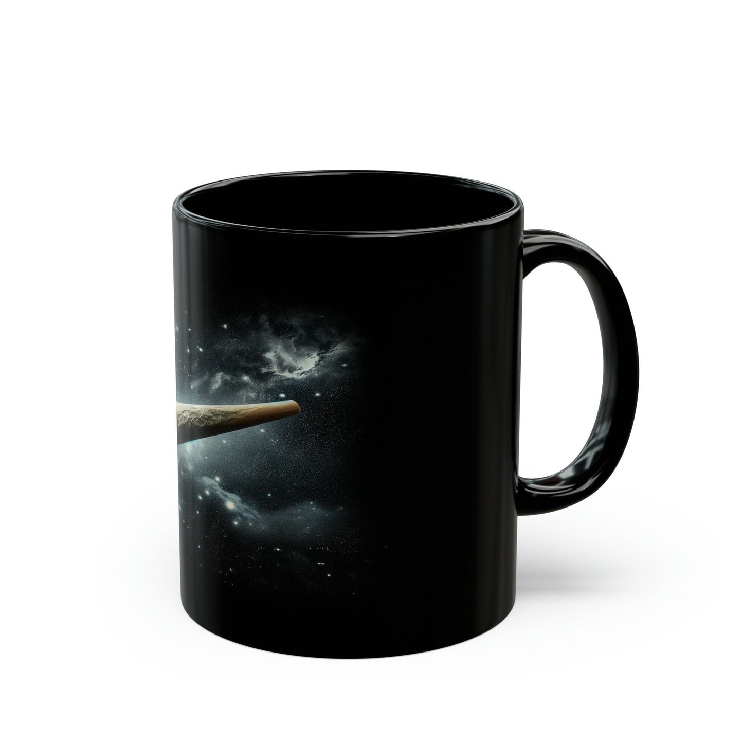 SPACE JOINT - Black Base WEED Coffee Mugs - Perfect Gift for Smokers, Stoners, Marijuana Lovers, Growers; Weed Mug / Space Mug