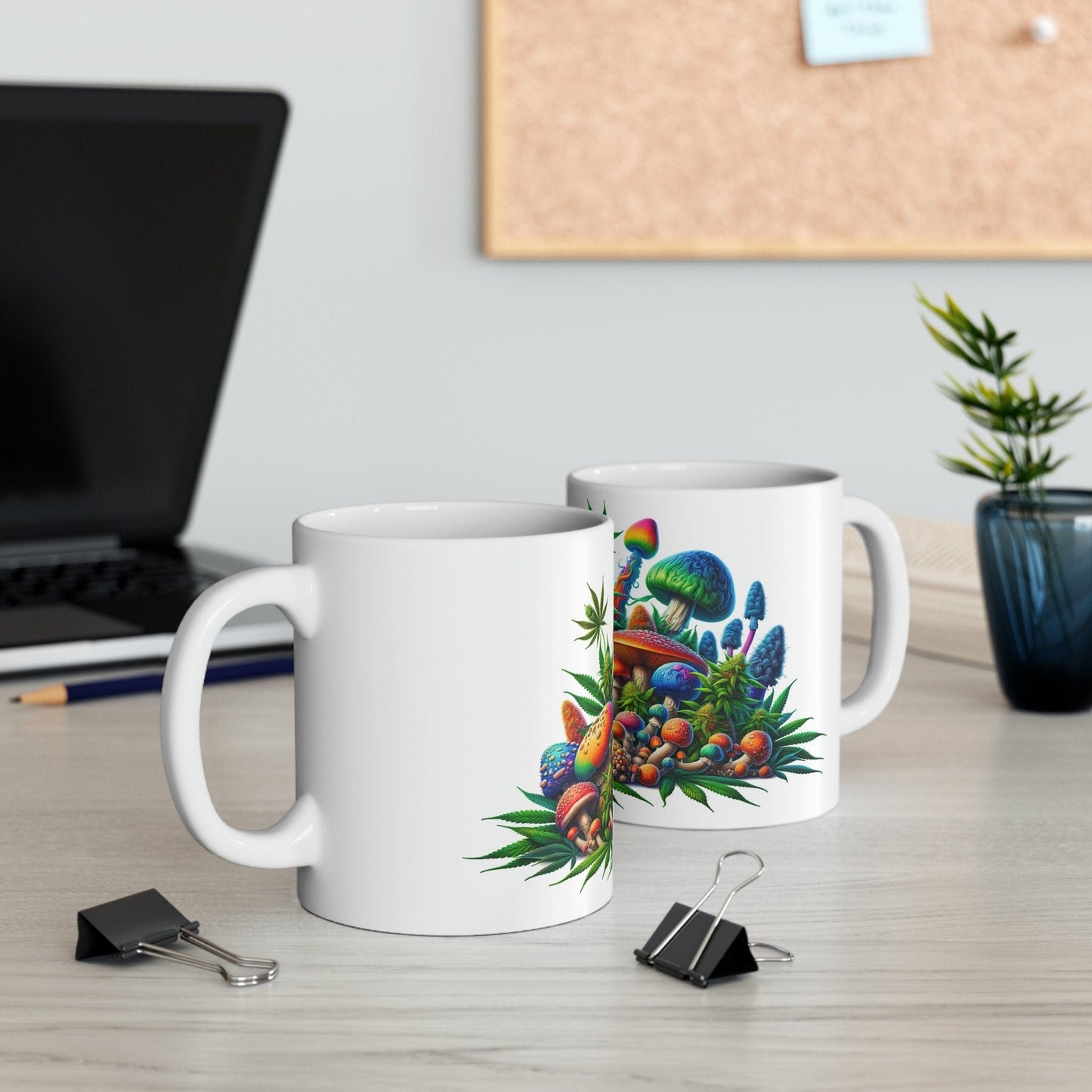 WEED SHROOM LAND - Marijuana Themed Coffee Mug - Perfect Gift for Smokers/Stoner, Marijuana Lover; Wake and Bake Mug - Weed Mug / Stoner Mug