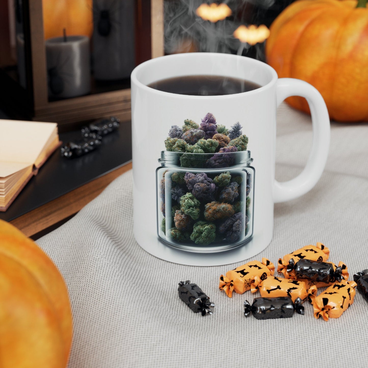 Jar of WEED - WEED Themed Coffee Mug - Perfect Gift for Smokers/Stoner, Marijuana Lover; Wake and Bake Mug - Weed Mug / Stoner Mug