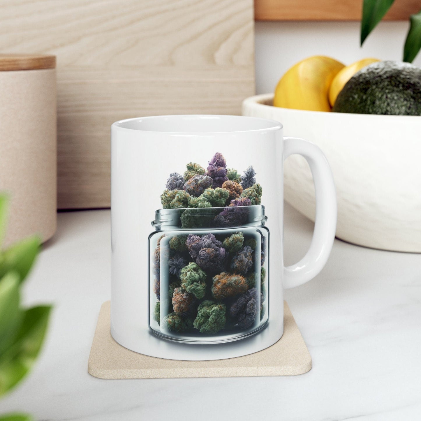 Jar of WEED - WEED Themed Coffee Mug - Perfect Gift for Smokers/Stoner, Marijuana Lover; Wake and Bake Mug - Weed Mug / Stoner Mug