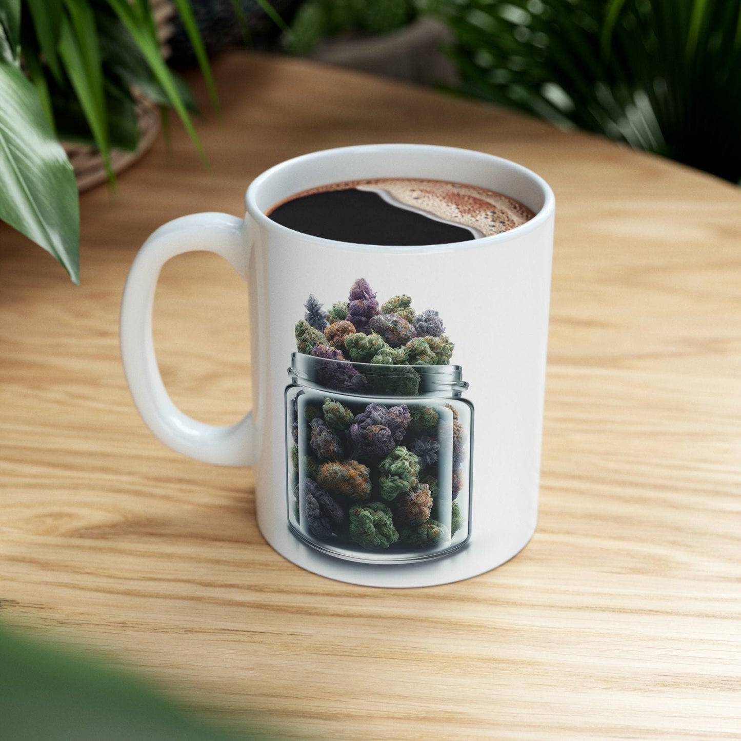 Jar of WEED - WEED Themed Coffee Mug - Perfect Gift for Smokers/Stoner, Marijuana Lover; Wake and Bake Mug - Weed Mug / Stoner Mug