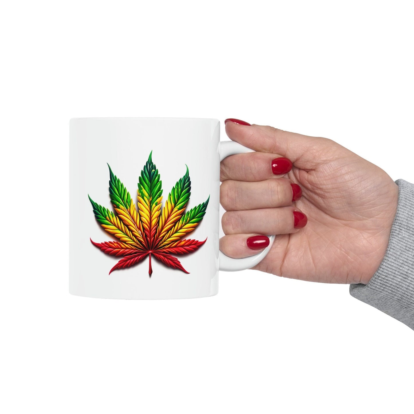 RASTA WEED LEAF - Marijuana Themed Coffee Mugs - Perfect Gift for Smokers / Stoners; Wake and Bake Mug - Weed Mug / Stoner Mug
