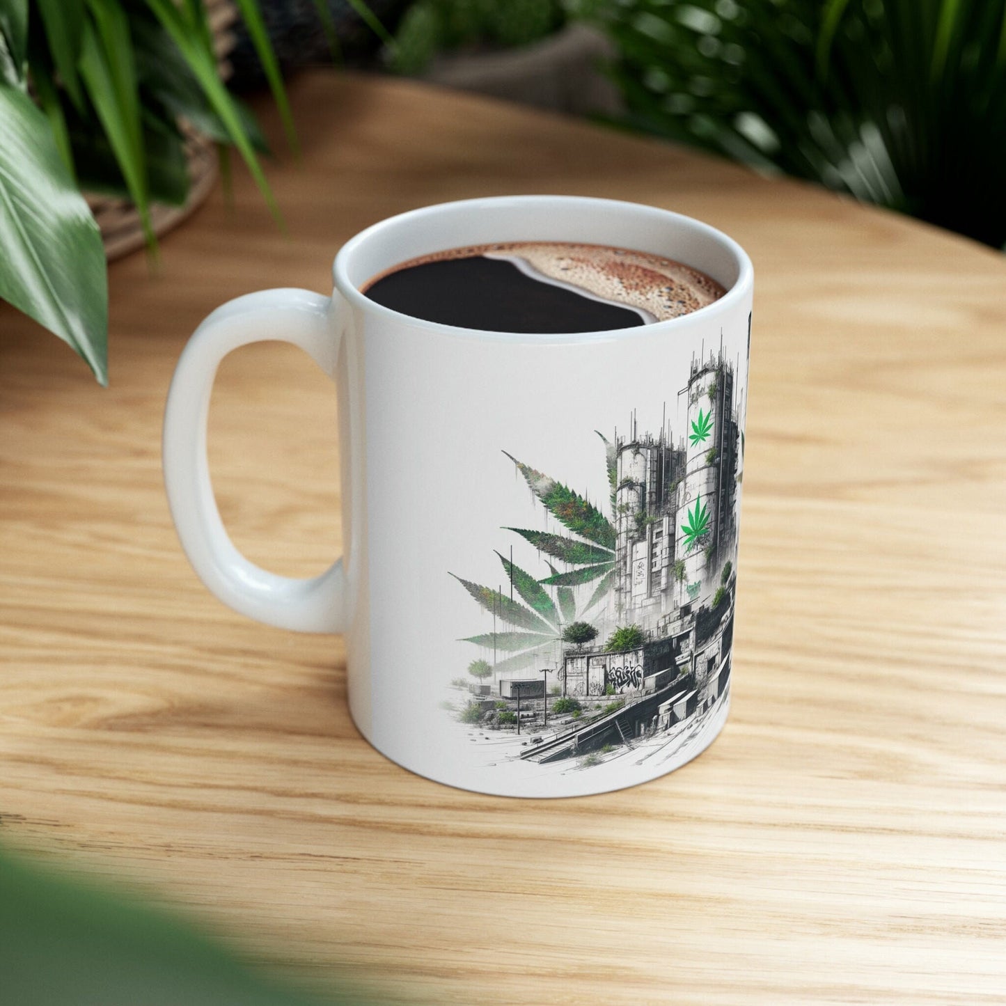 WEED POWER PLANT - Marijuana Themed Coffee Mug - Perfect Gift for Smokers/Stoner, Marijuana Lover; Wake and Bake Mug - Weed Mug / Stoner Mug