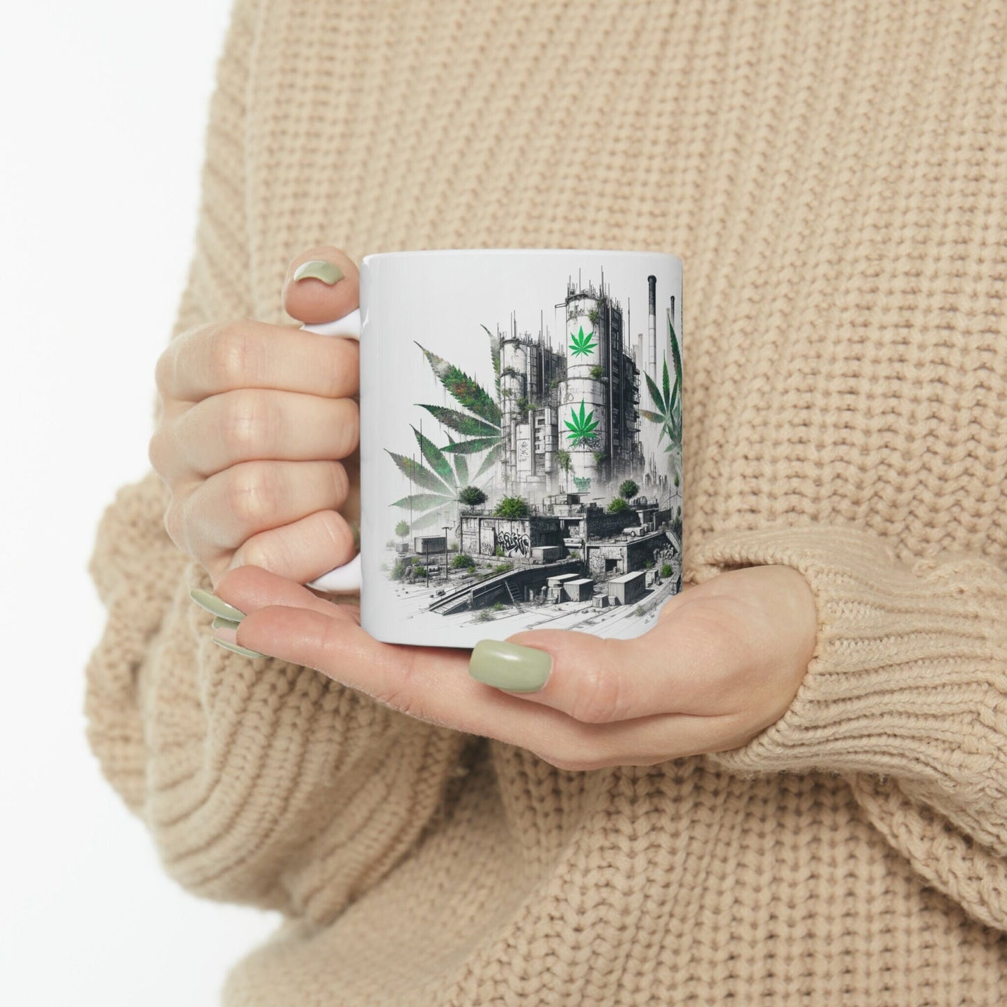 WEED POWER PLANT - Marijuana Themed Coffee Mug - Perfect Gift for Smokers/Stoner, Marijuana Lover; Wake and Bake Mug - Weed Mug / Stoner Mug