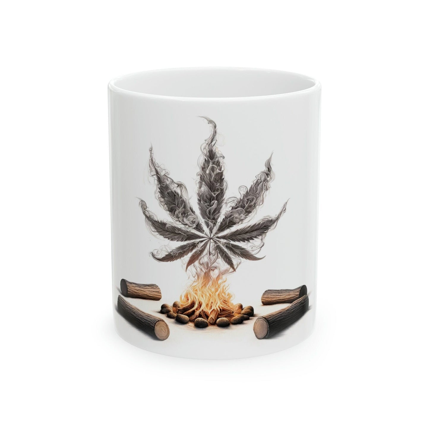 CAMPFIRE - WEED Themed Coffee Mugs - Perfect Gift for Smokers, Stoners, Marijuana Lovers; Wake and Bake Mug - Marijuana Mug / Stoner Mug