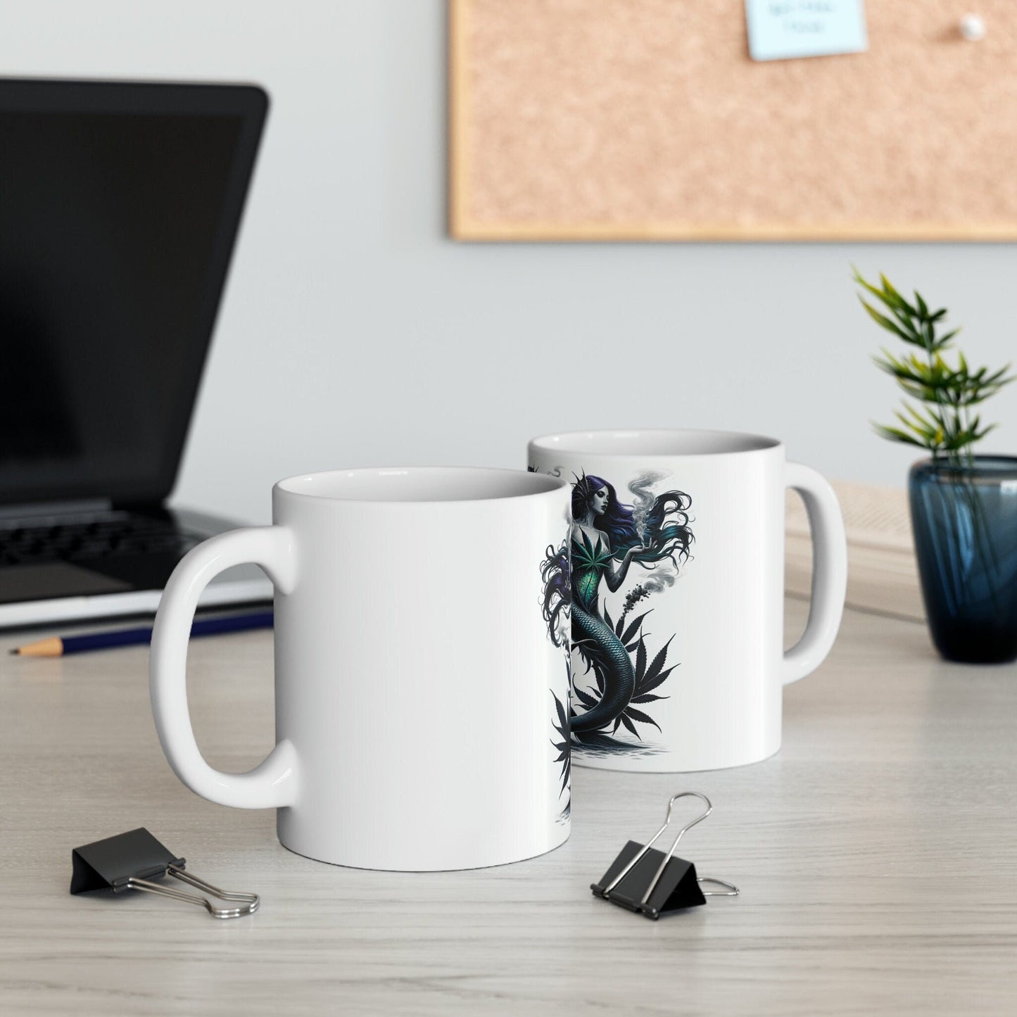 MERMAIDS - WEED Themed Coffee Mugs - Perfect Gift for Smokers, Stoners, Marijuana Lovers; Wake and Bake Mug, Marijuana Mug / Stoner Mug