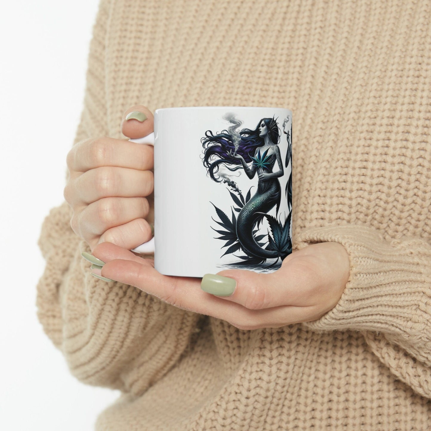 MERMAIDS - WEED Themed Coffee Mugs - Perfect Gift for Smokers, Stoners, Marijuana Lovers; Wake and Bake Mug, Marijuana Mug / Stoner Mug