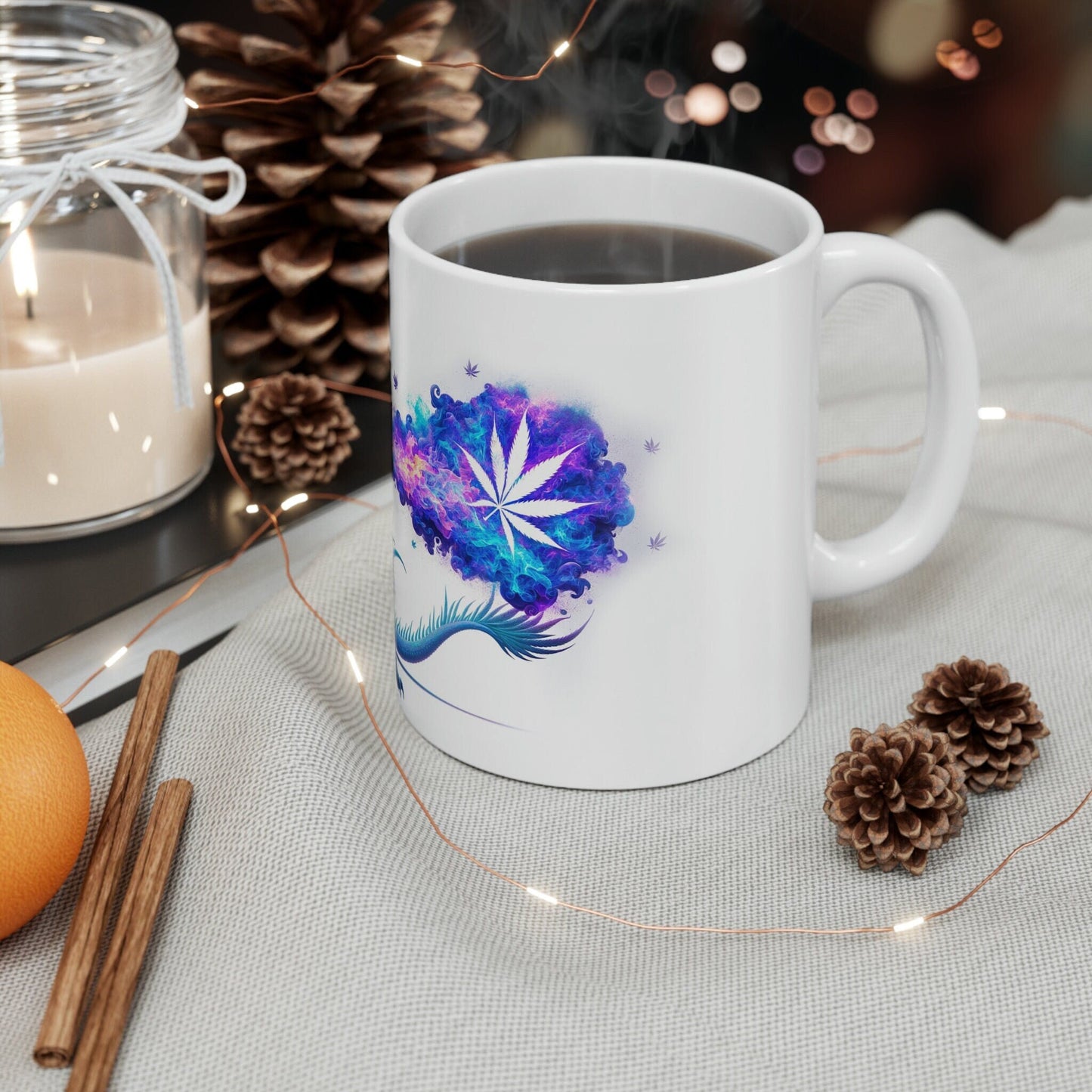 BLUE DRAGON - WEED Strain Themed Coffee Mugs - Perfect Gift for Smokers, Stoners, Marijuana Lovers; Wake and Bake Essentials