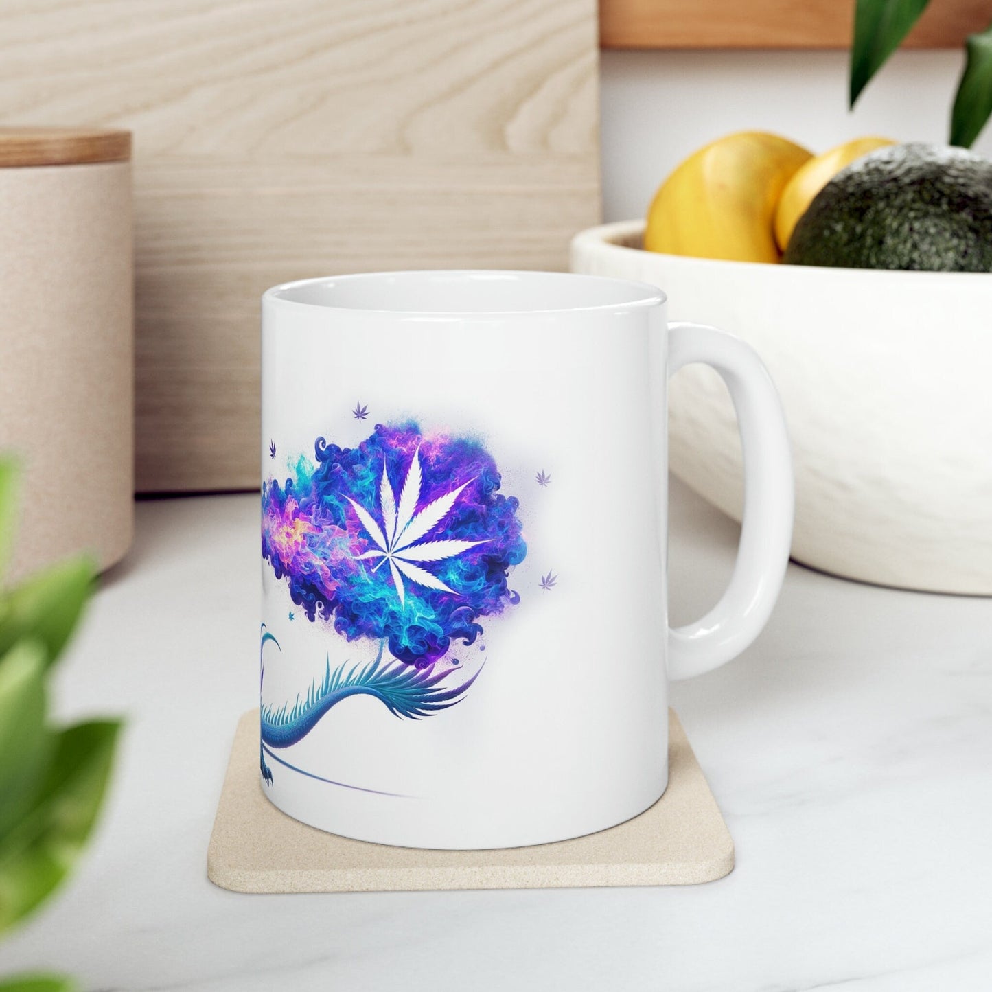 BLUE DRAGON - WEED Strain Themed Coffee Mugs - Perfect Gift for Smokers, Stoners, Marijuana Lovers; Wake and Bake Essentials