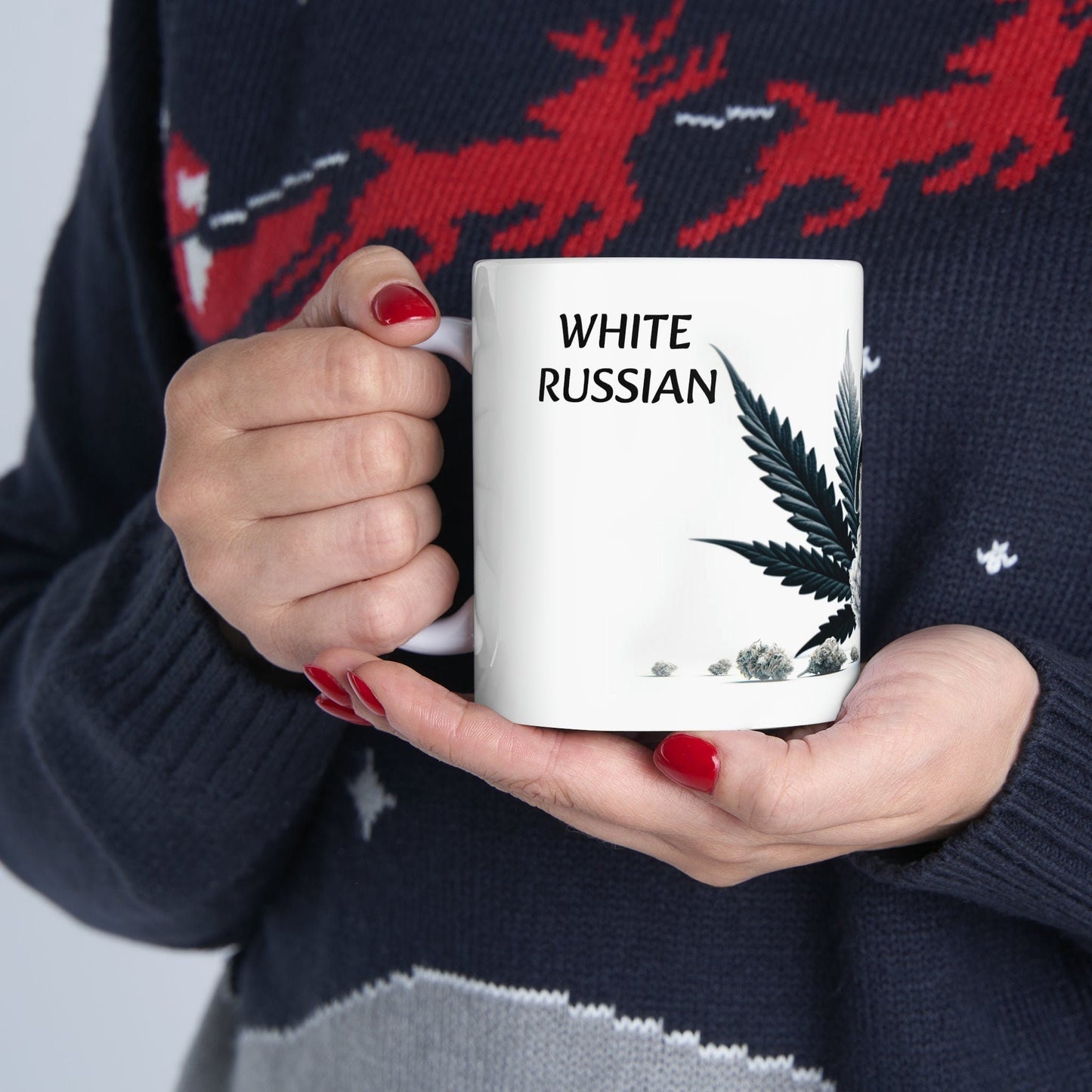 WHITE RUSSIAN - WEED Strain Themed Coffee Mugs - Perfect Gift for Smokers, Stoners, Marijuana Lovers; Wake and Bake Essentials