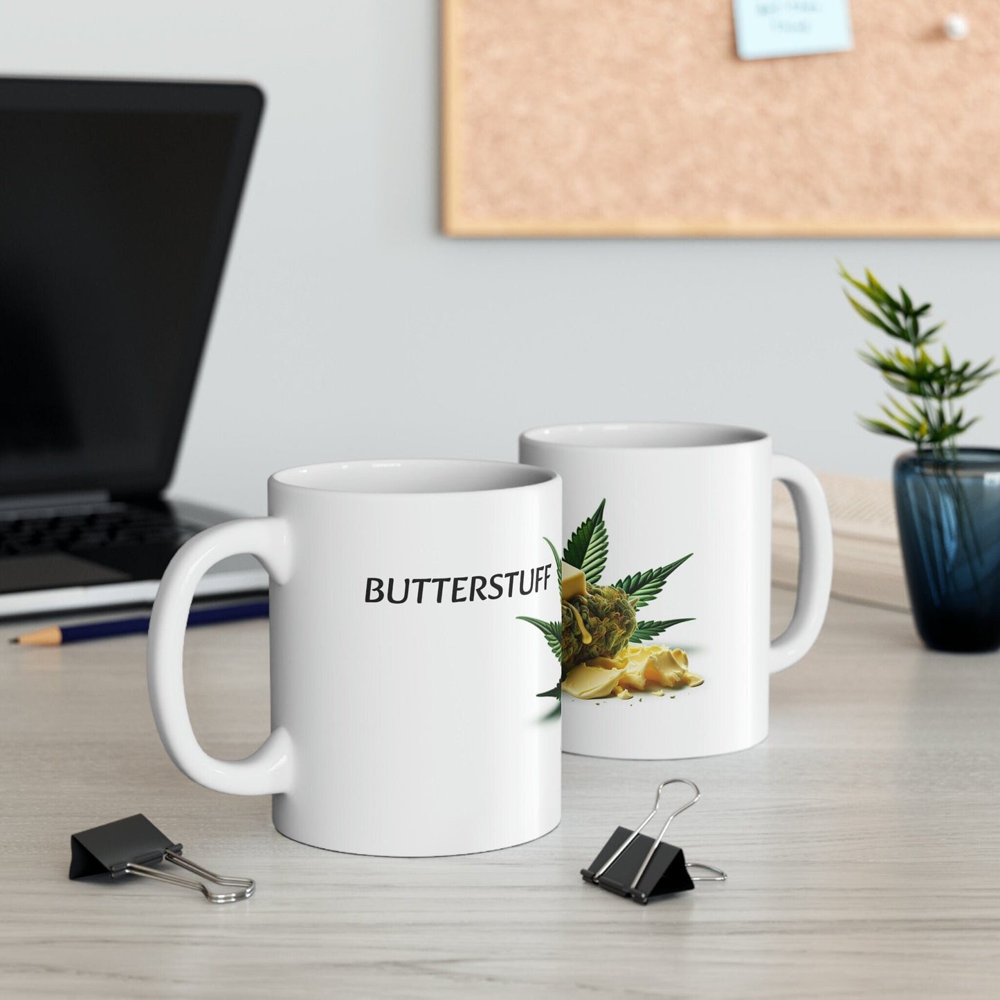 BUTTERSTUFF - WEED Strain Themed Coffee Mugs - Perfect Gift for Smokers, Stoners, Marijuana Lovers; Wake and Bake Essentials