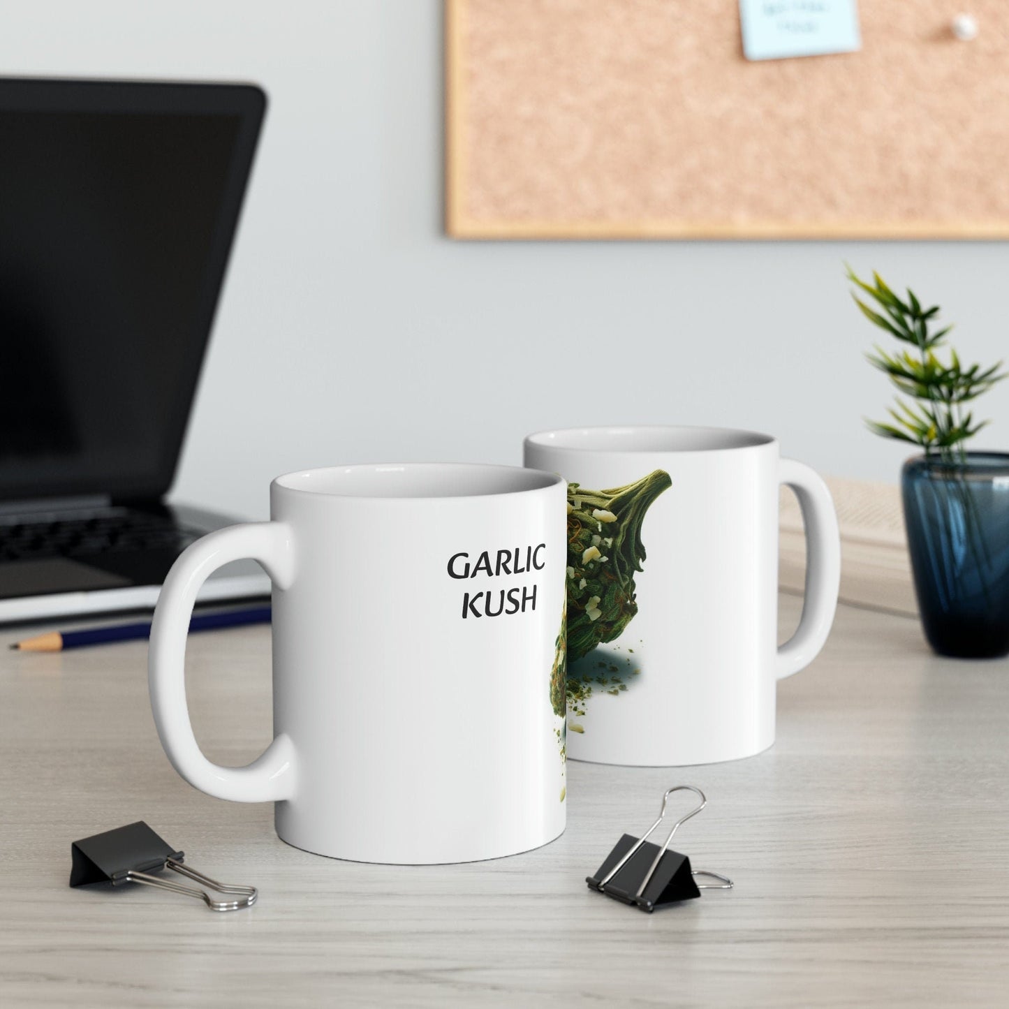 GARLIC KUSH - WEED Strain Themed Coffee Mugs - Perfect Gift for Smokers, Stoners, Marijuana Lovers; Wake and Bake Essentials