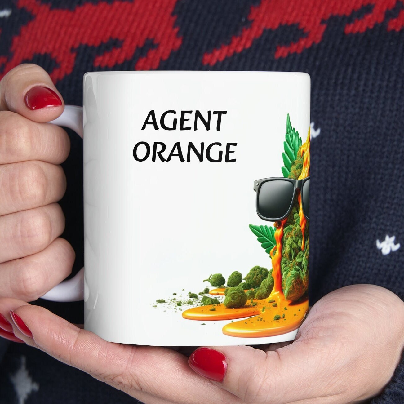 AGENT ORANGE - WEED Strain Themed Coffee Mugs - Perfect Gift for Smokers, Stoners, Marijuana Lovers; Wake and Bake Essentials