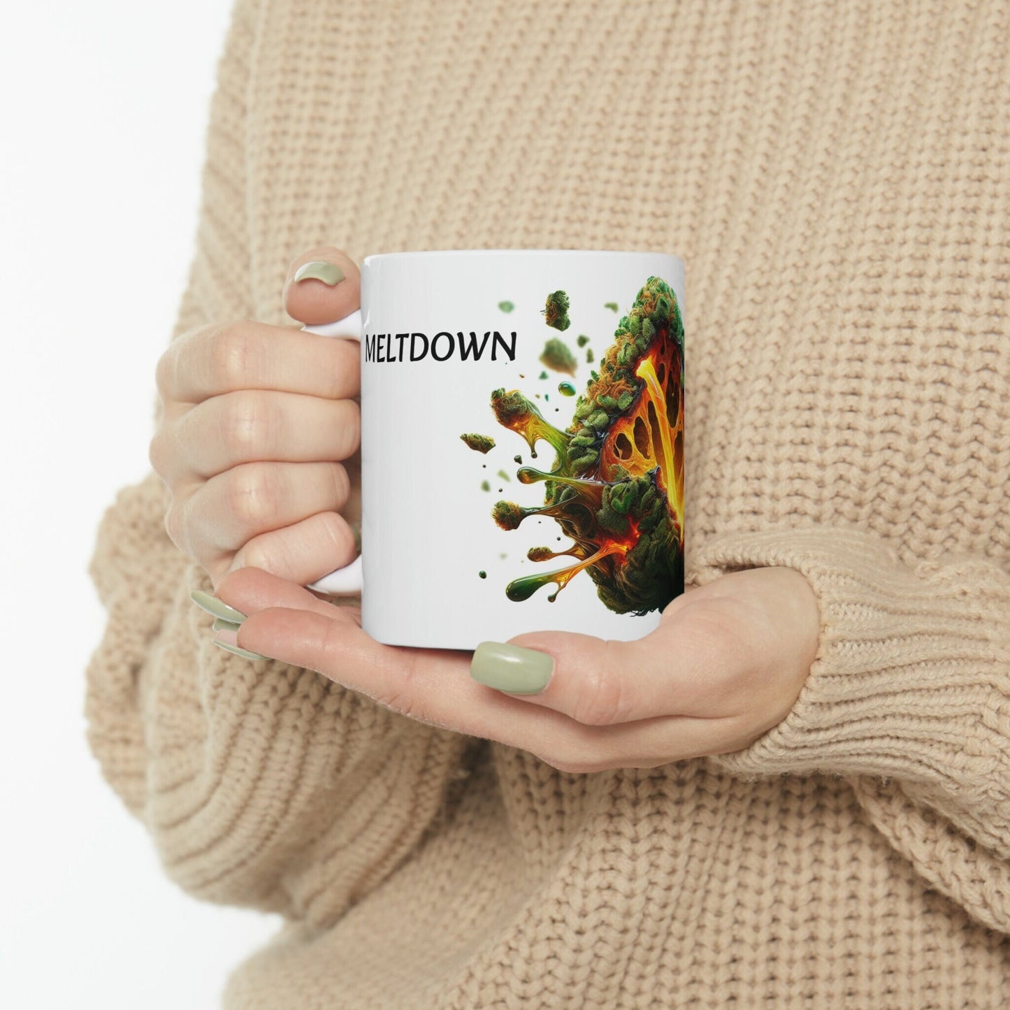 MELTDOWN - WEED Strain Themed Coffee Mugs - Perfect Gift for Smokers, Stoners, Marijuana Lovers; Wake and Bake Essentials