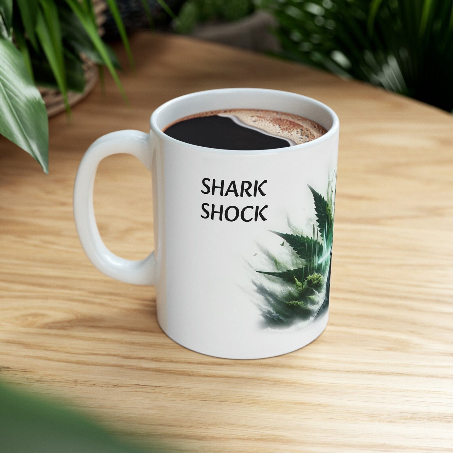 SHARK SHOCK - WEED Strain Themed Coffee Mugs - Perfect Gift for Smokers, Stoners, Marijuana Lovers; Wake and Bake Essentials