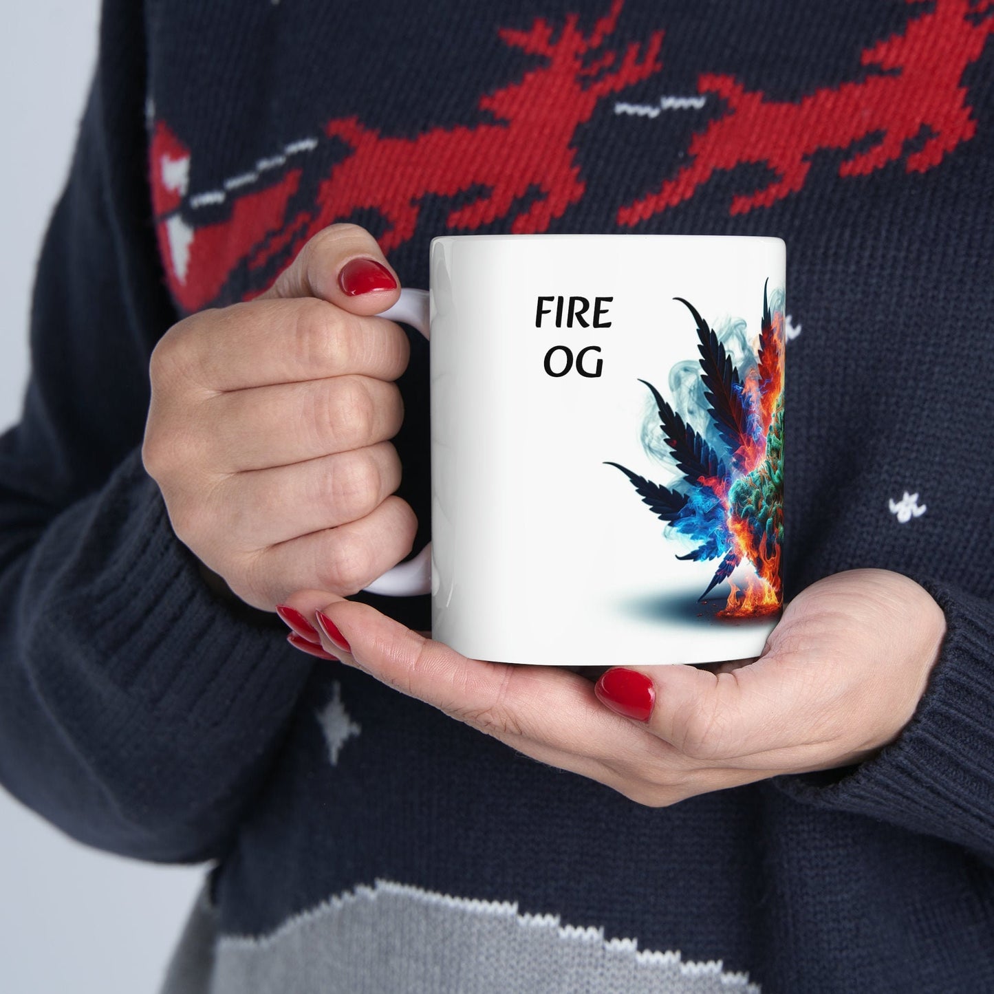 FIRE OG - WEED Strain Themed Coffee Mugs - Perfect Gift for Smokers, Stoners, Marijuana Lovers; Wake and Bake Essentials