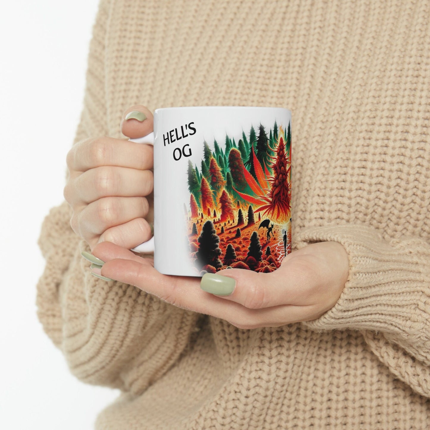 HELL'S OG - WEED Strain Themed Coffee Mugs - Perfect Gift for Smokers, Stoners, Marijuana Lovers; Wake and Bake Essentials