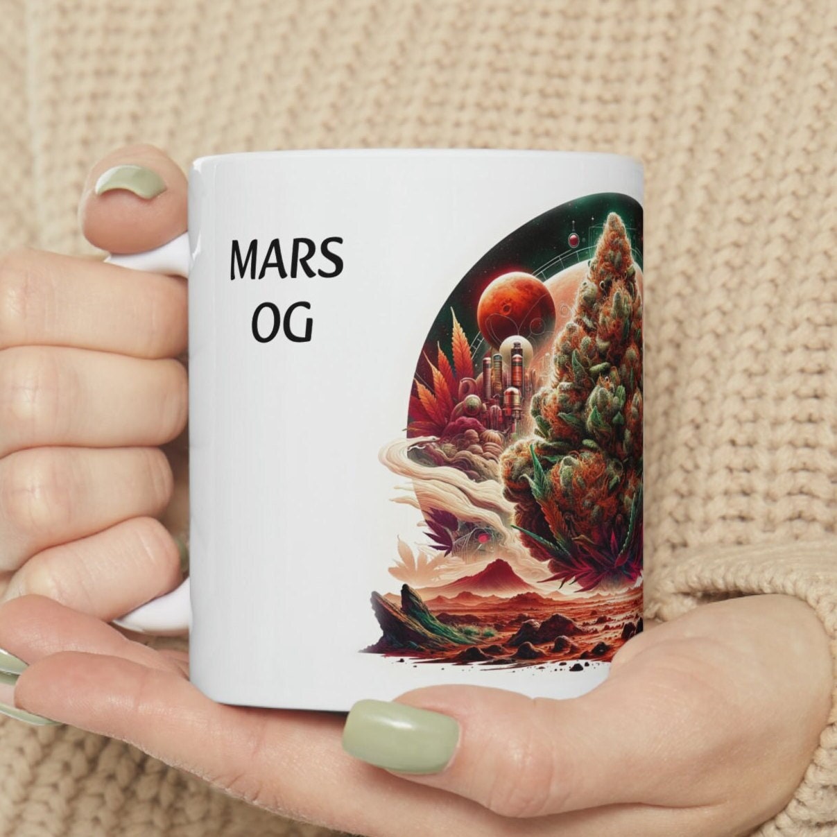 MARS OG - WEED Strain Themed Coffee Mugs - Perfect Gift for Smokers, Stoners, Marijuana Lovers; Wake and Bake Essentials