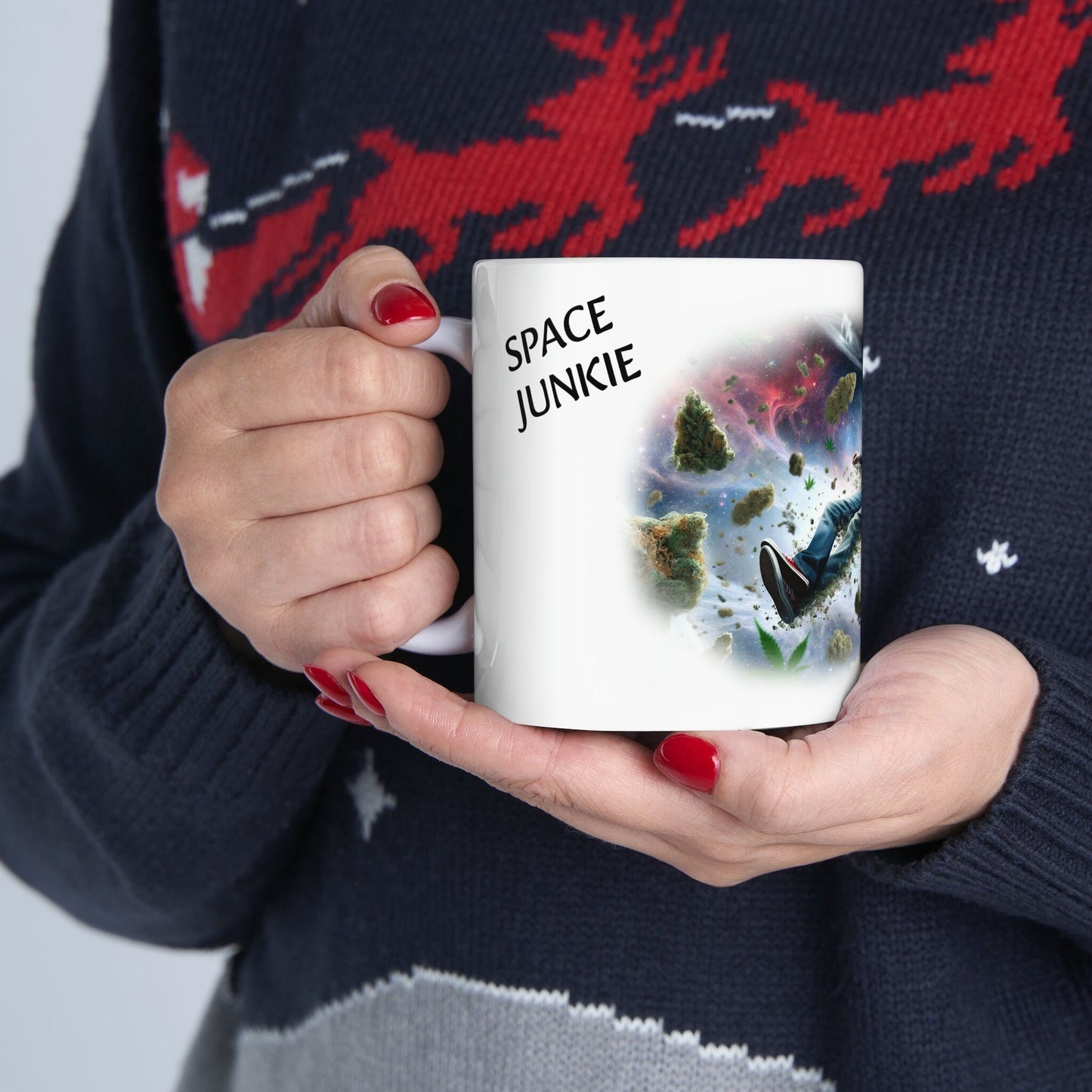 SPACE JUNKIE - WEED Strain Themed Coffee Mugs - Perfect Gift for Smokers, Stoners, Marijuana Lovers; Wake and Bake Essentials