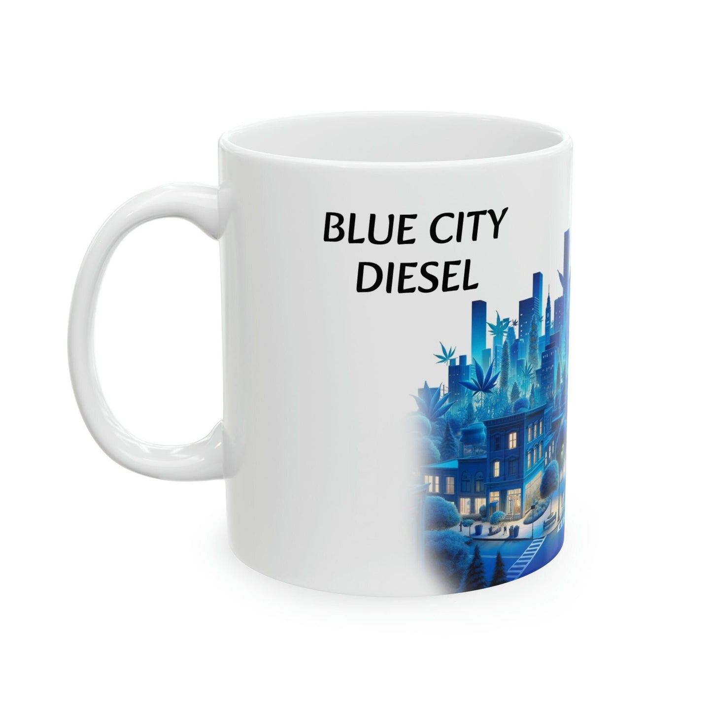 BLUE CITY Diesel - WEED Strain Themed Coffee Mugs - Perfect Gift for Smokers, Stoners, Marijuana Lovers; Wake and Bake Essentials