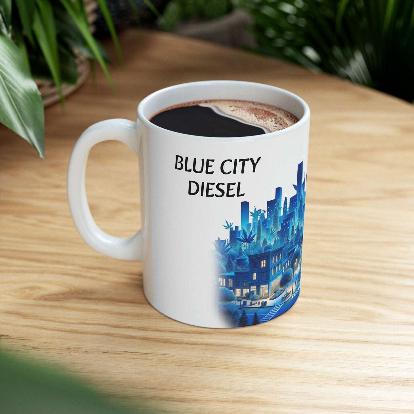 BLUE CITY Diesel - WEED Strain Themed Coffee Mugs - Perfect Gift for Smokers, Stoners, Marijuana Lovers; Wake and Bake Essentials