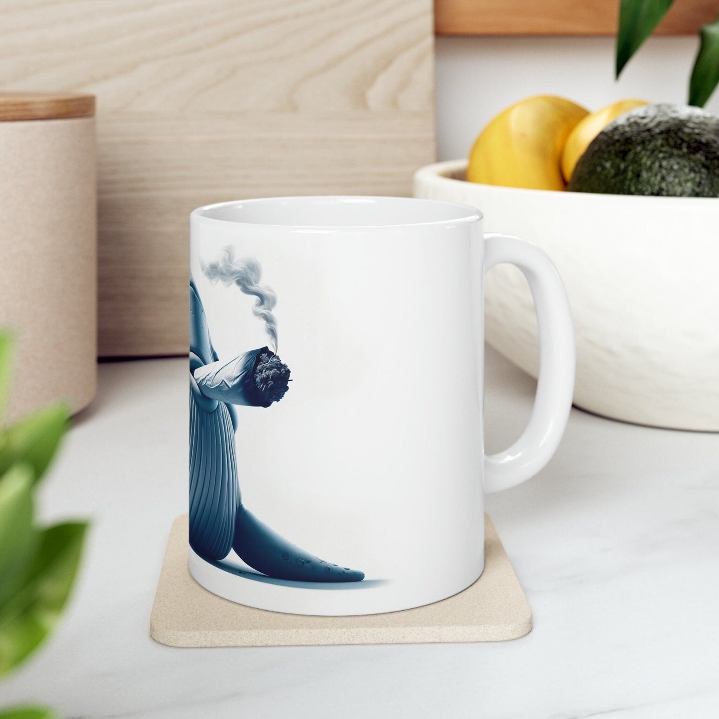 WHALE - WEED Themed Coffee Mugs - Perfect Gift for Smokers, Stoners, Growers; Animal Lovers - Marijuana Mug for Wake and Bake