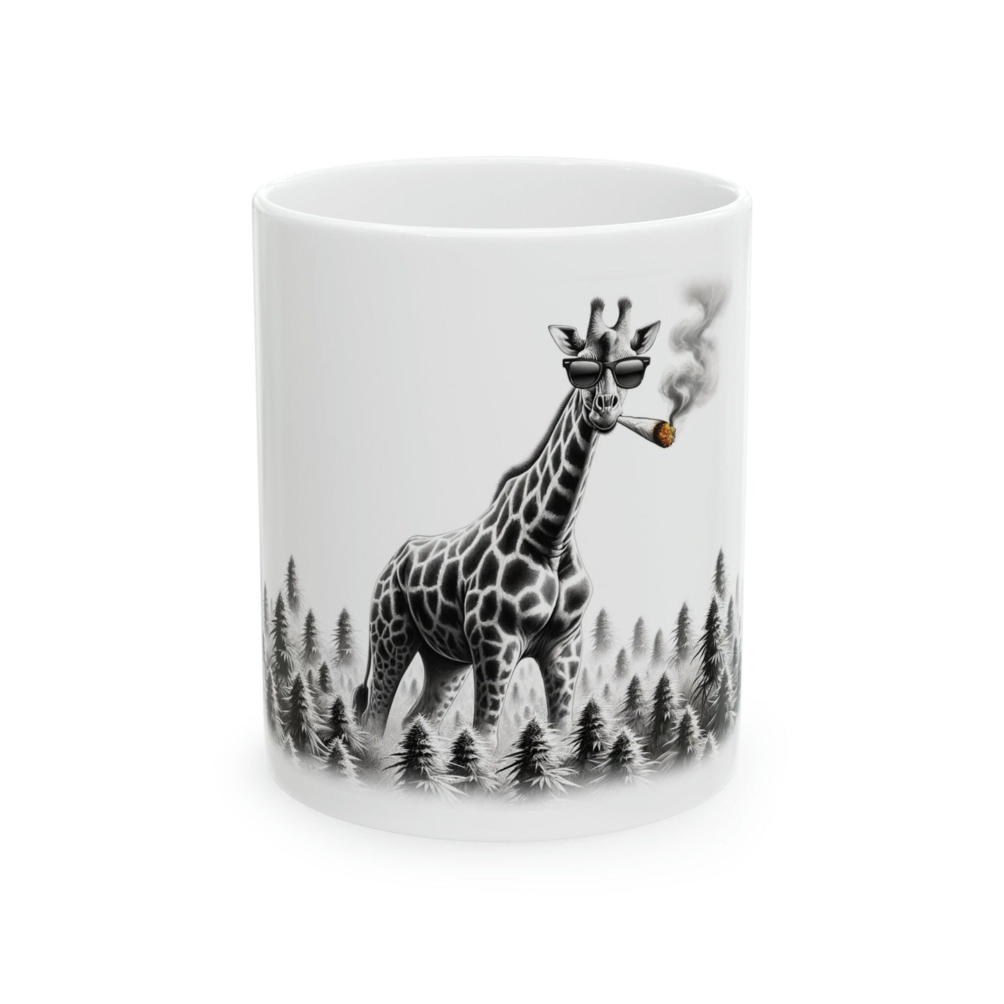 GIRAFFE - WEED Themed Coffee Mugs - Perfect Gift for Smokers, Stoners, Growers; Animal Lovers - Marijuana Mug for Wake and Bake