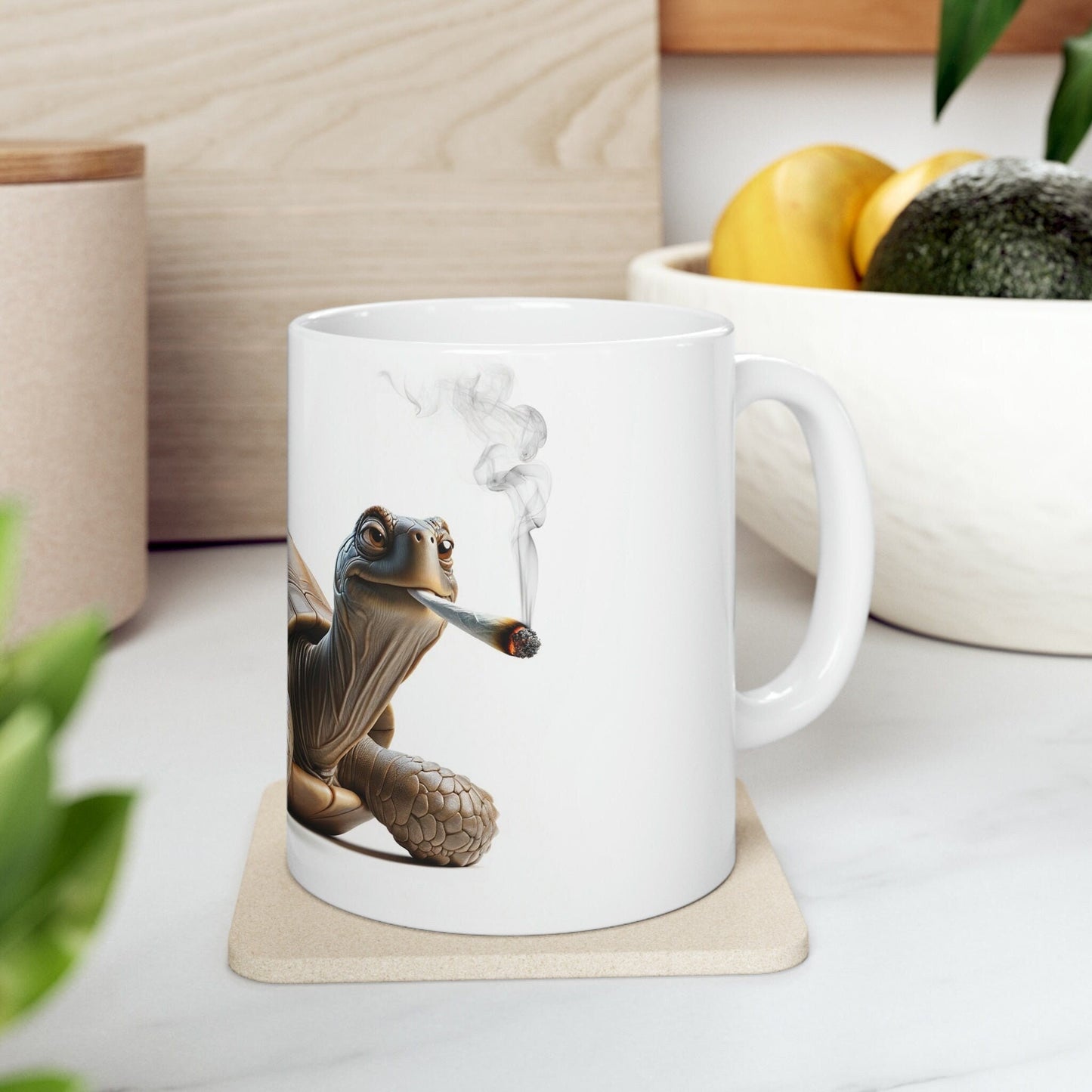 TURTLE - WEED Themed Coffee Mugs - Perfect Gift for Smokers, Stoners, Growers; Animal Lovers - Marijuana Mug for Wake and Bake